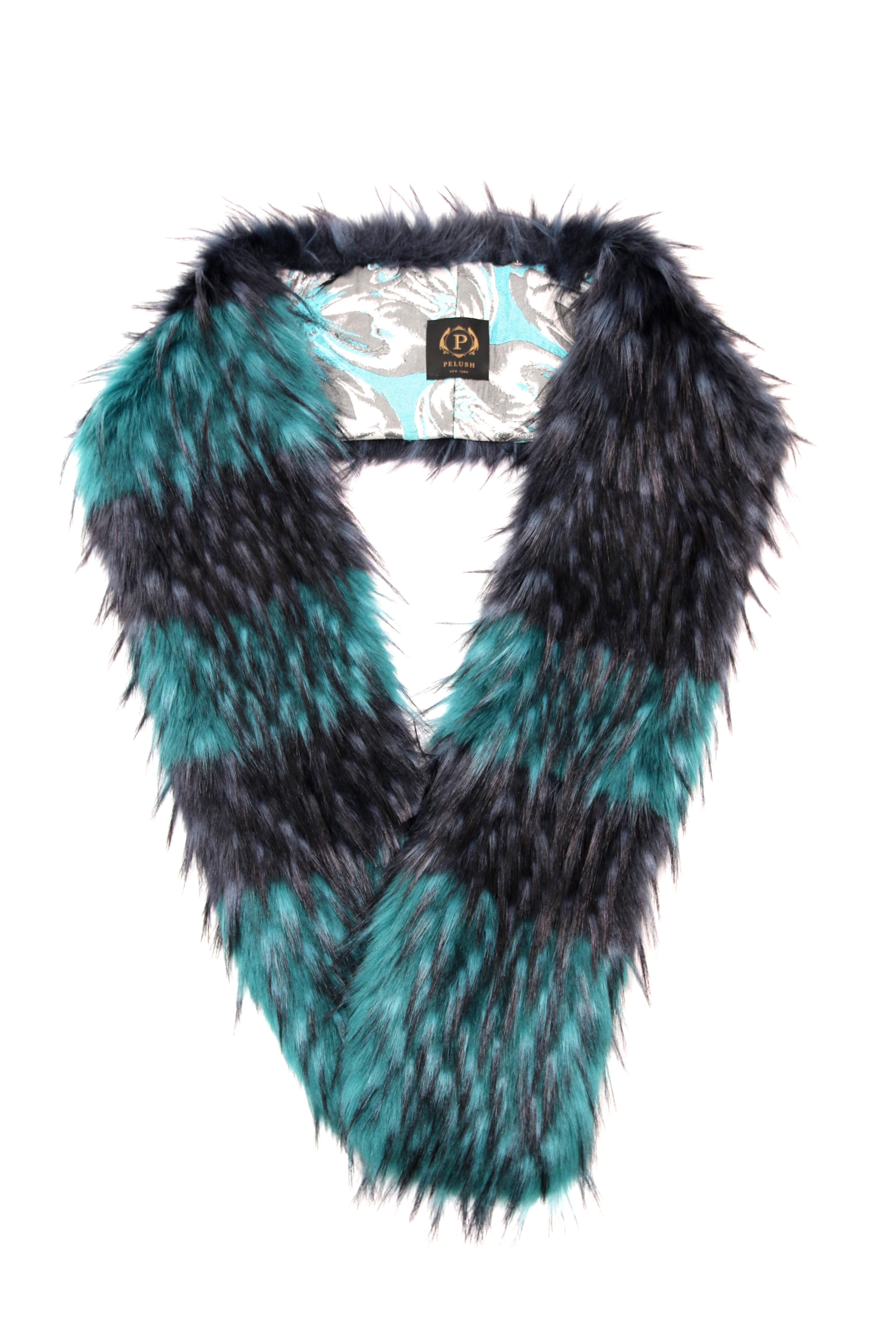 green fur scarf