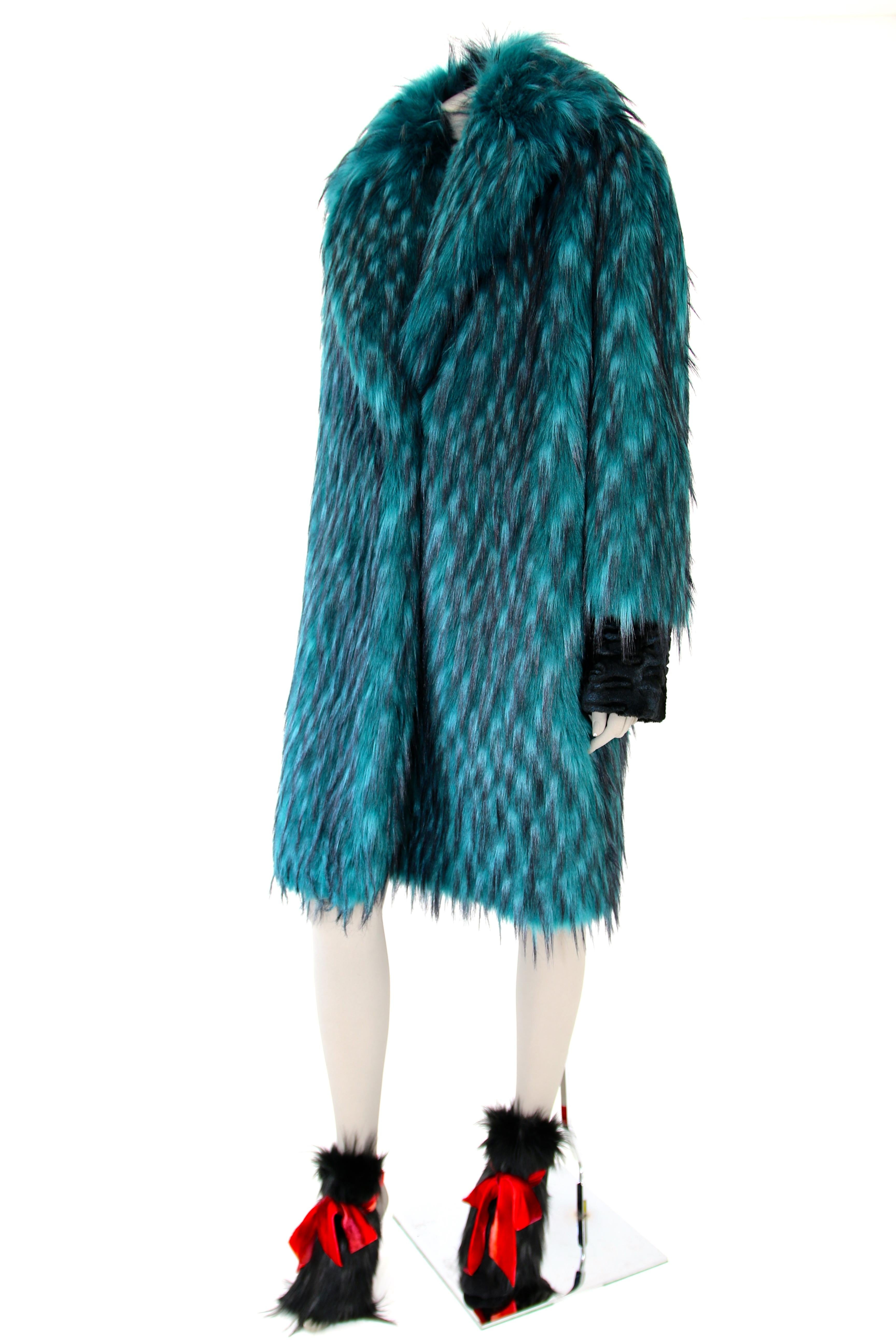 emerald green fur jacket