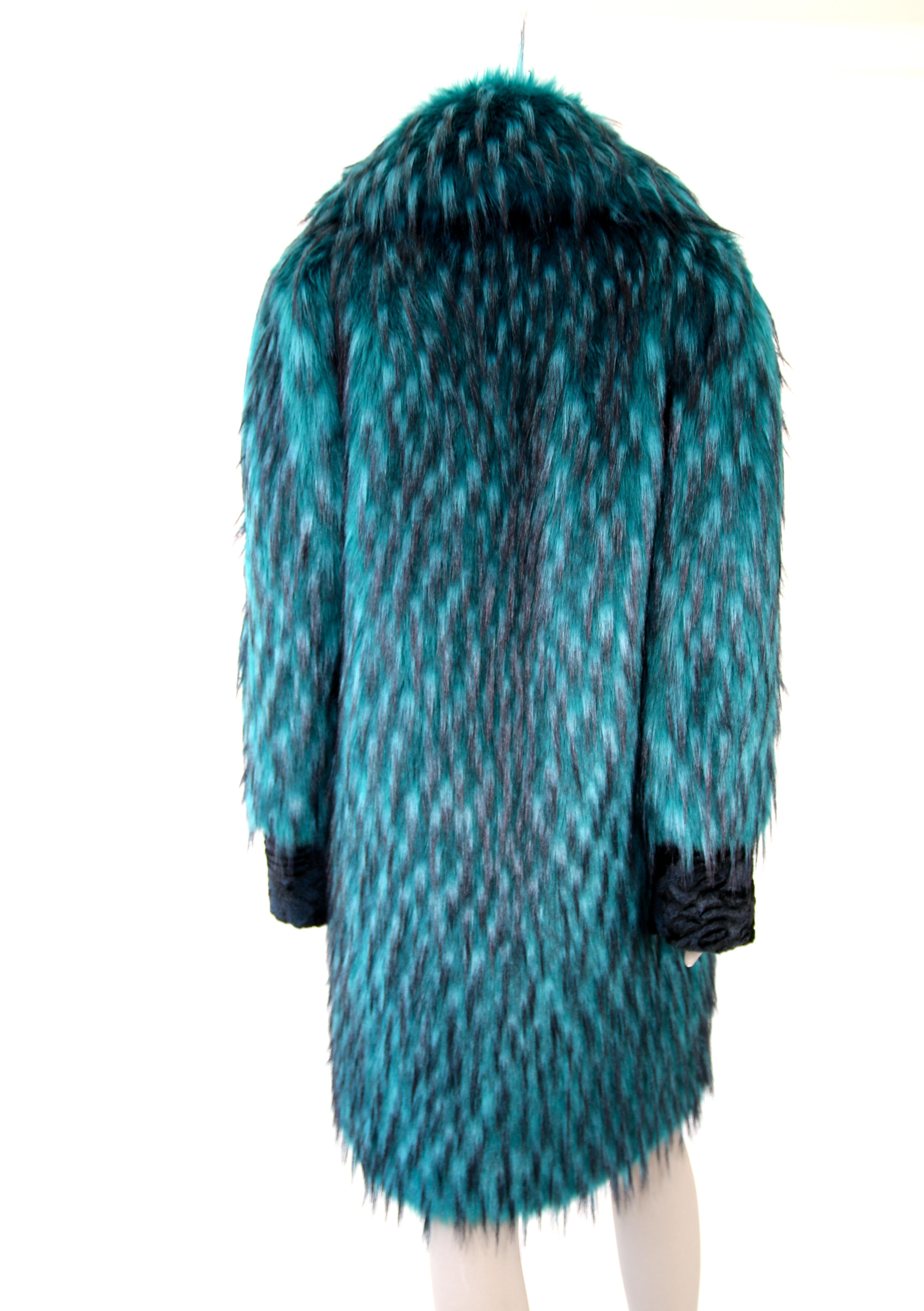 emerald green fur jacket