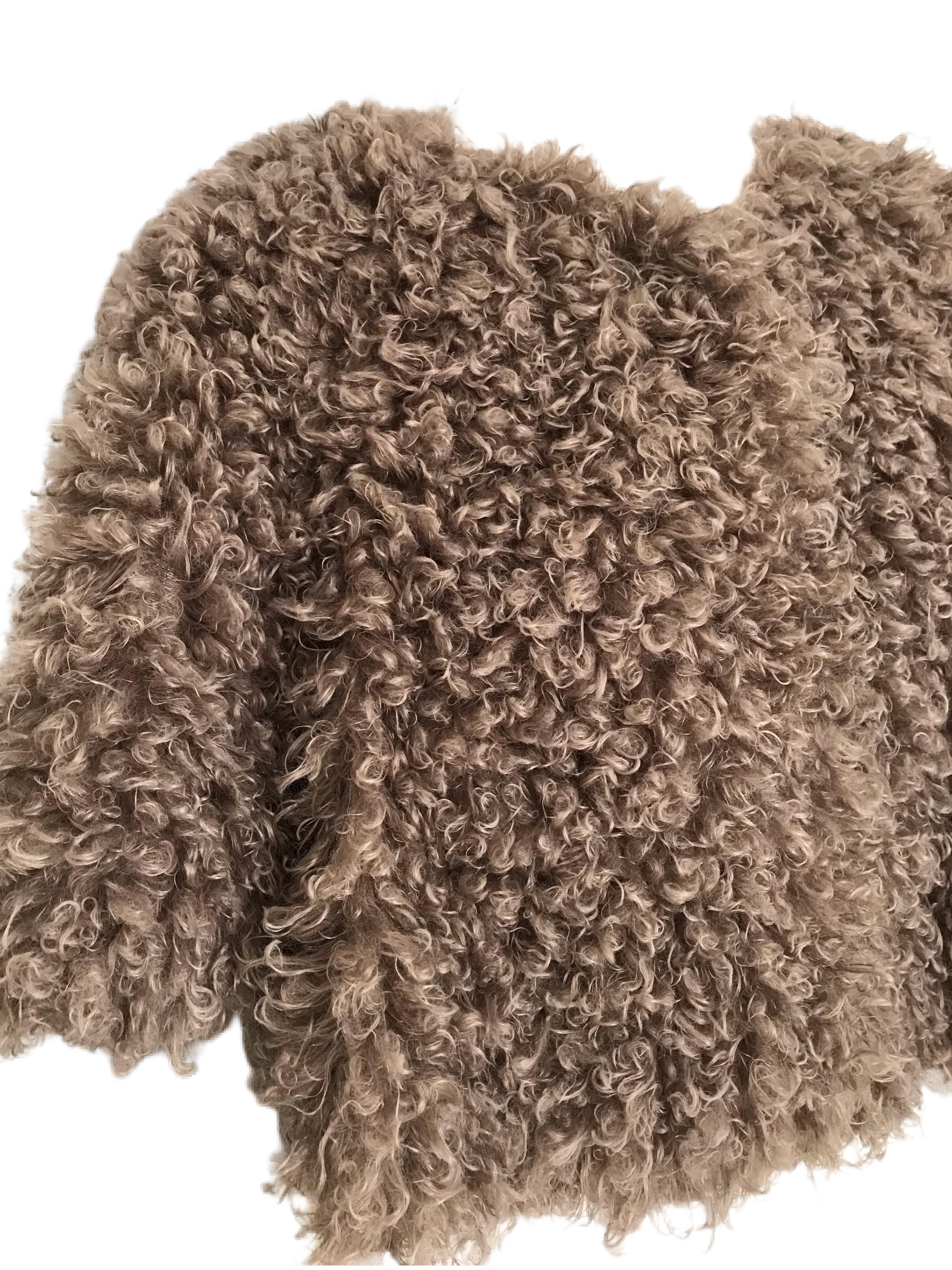Pelush Faux Fur Boucle' Curly Reversible Jacket - Small In New Condition For Sale In Greenwich, CT
