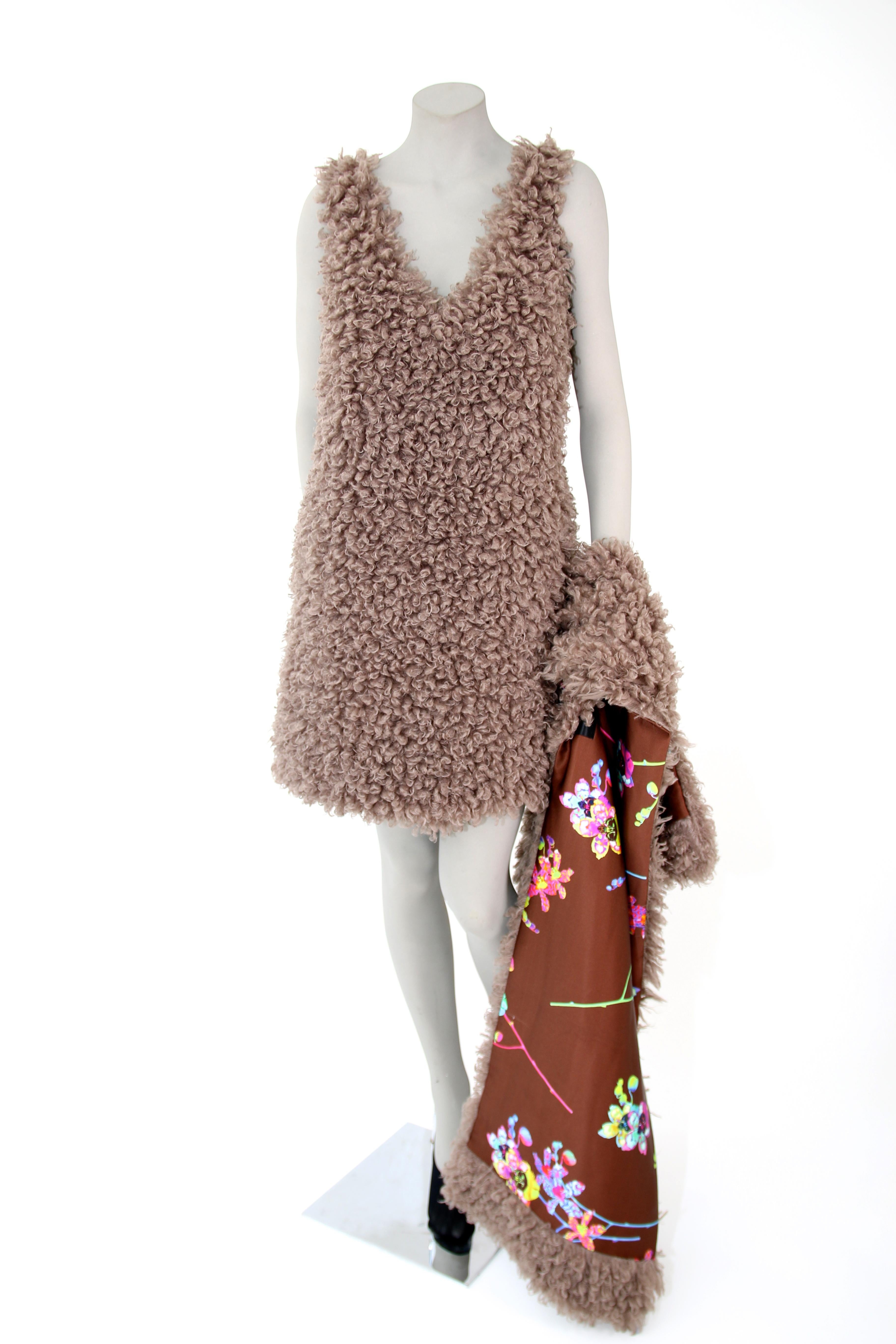 Pelush Faux Fur Curly Boucle' Poodle Coat - Small  In New Condition For Sale In Greenwich, CT