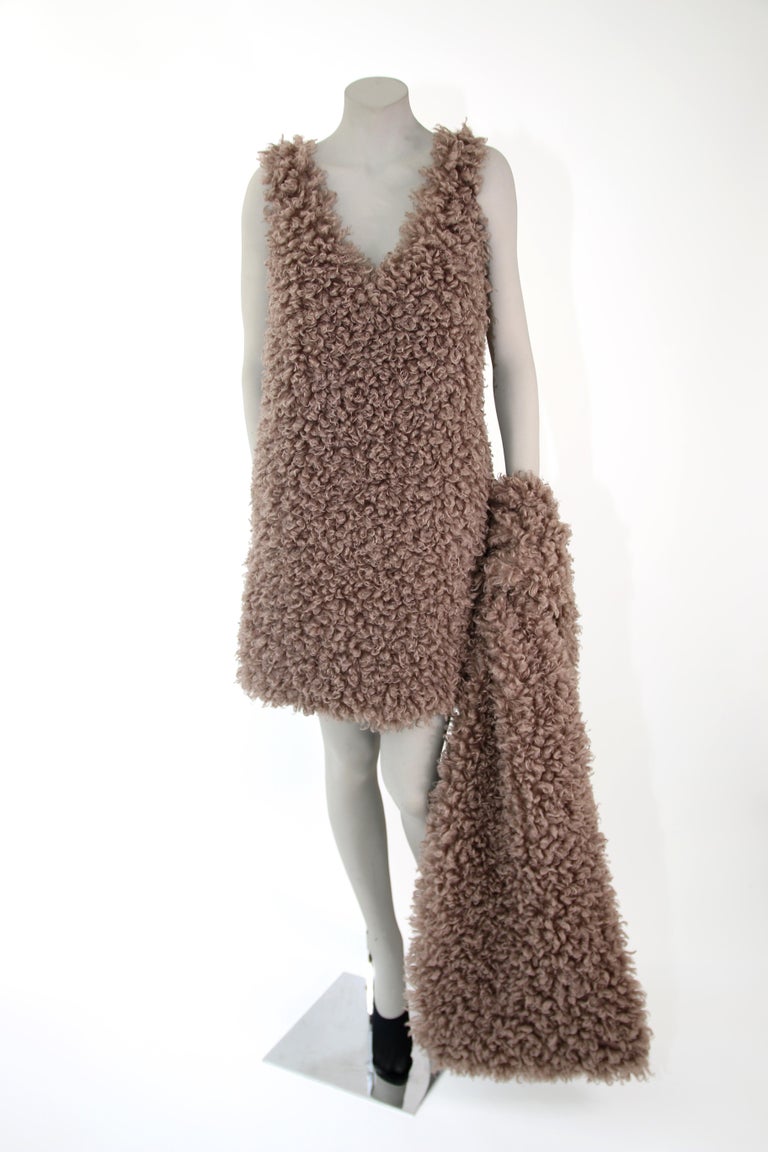 Pelush Faux Fur Mini Dress - Curly Boucle' Poodle Faux Fur Dress ...