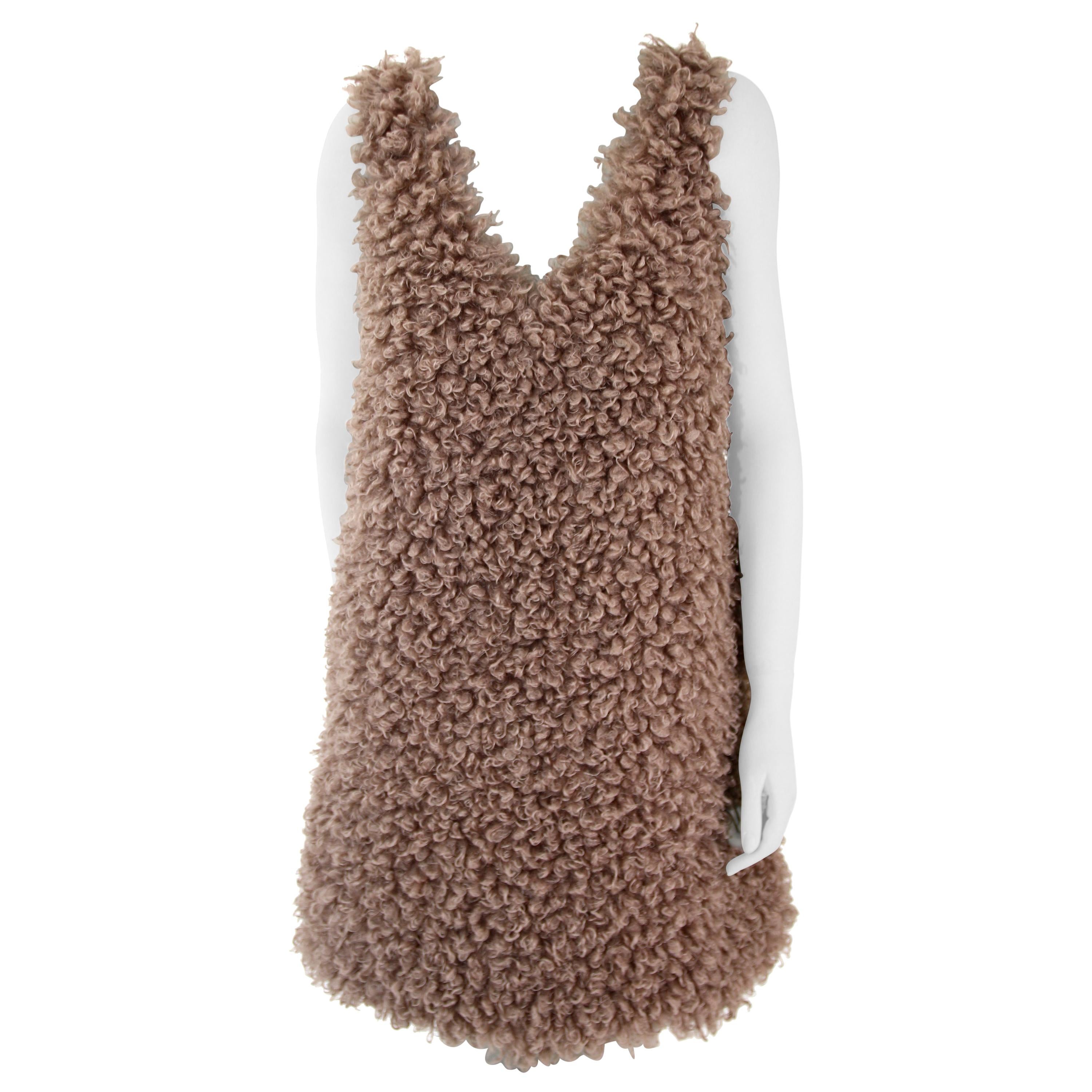 Pelush Faux Fur Mini Dress - Curly Boucle' Poodle Faux Fur Dress - Reversible -S For Sale