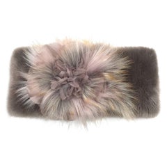 Pelush Faux Fur Neck Warmer/ Hat With Tridimensional Flower - One size
