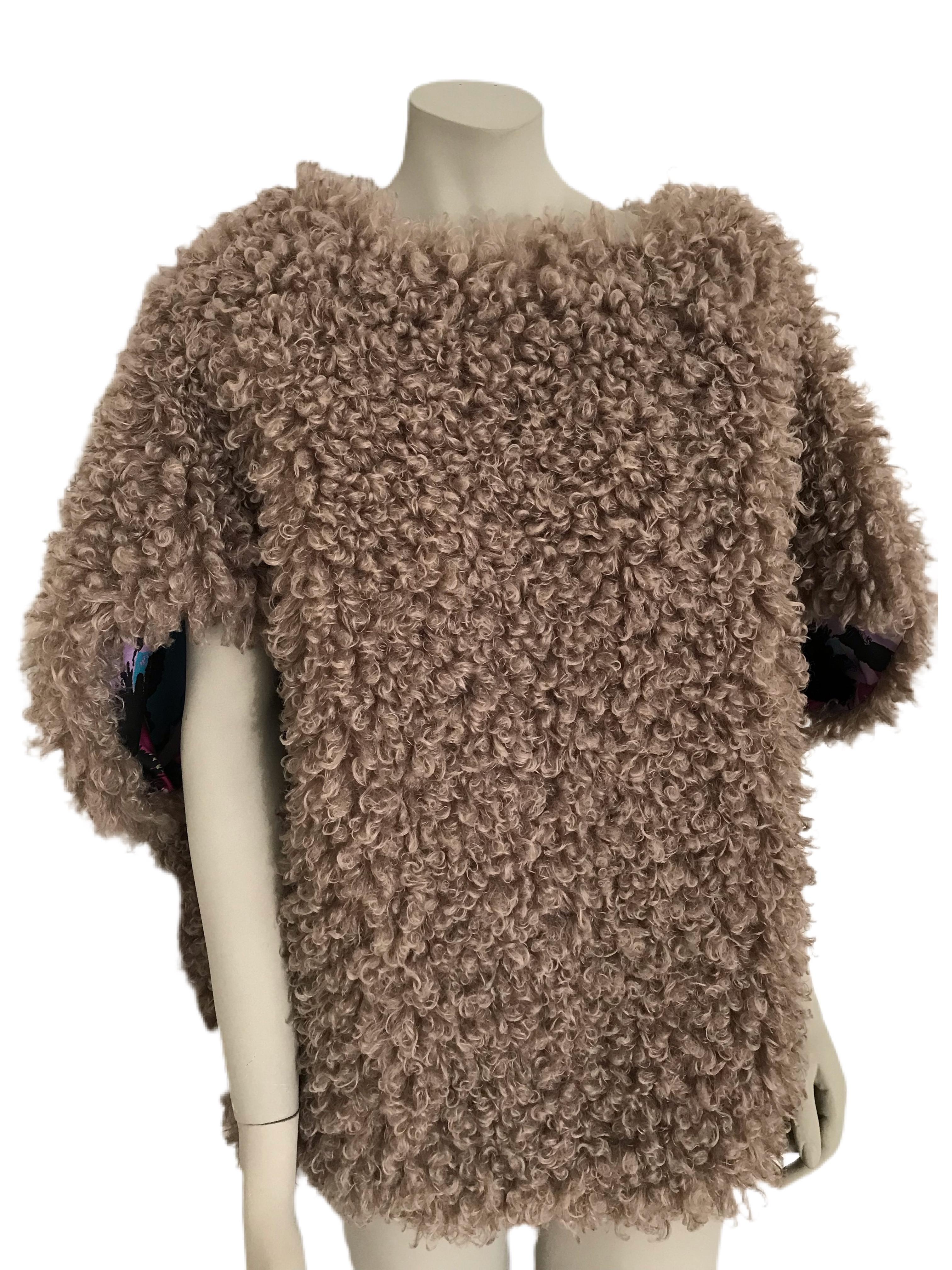 Women's Pelush Faux Fur Reversible Boucle' Top - One Size  For Sale