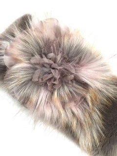 Pelush Faux Fur Neck Warmer/ Hat With Tridimensional Flower - One size