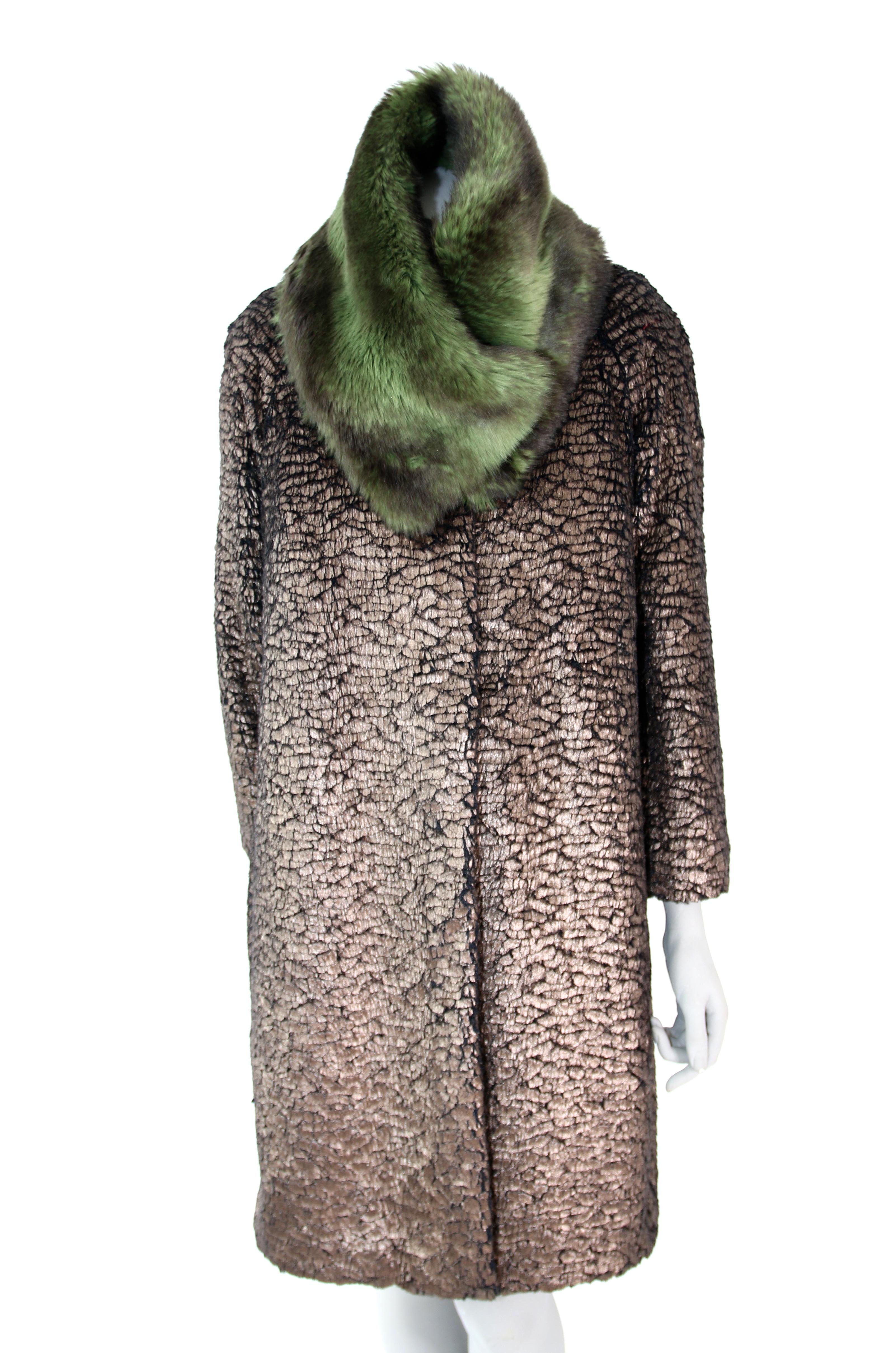 Pelush Faux Fur Scarfs set - Fake Fur Green Chinchilla Neck Warmer/Hats One size For Sale 4
