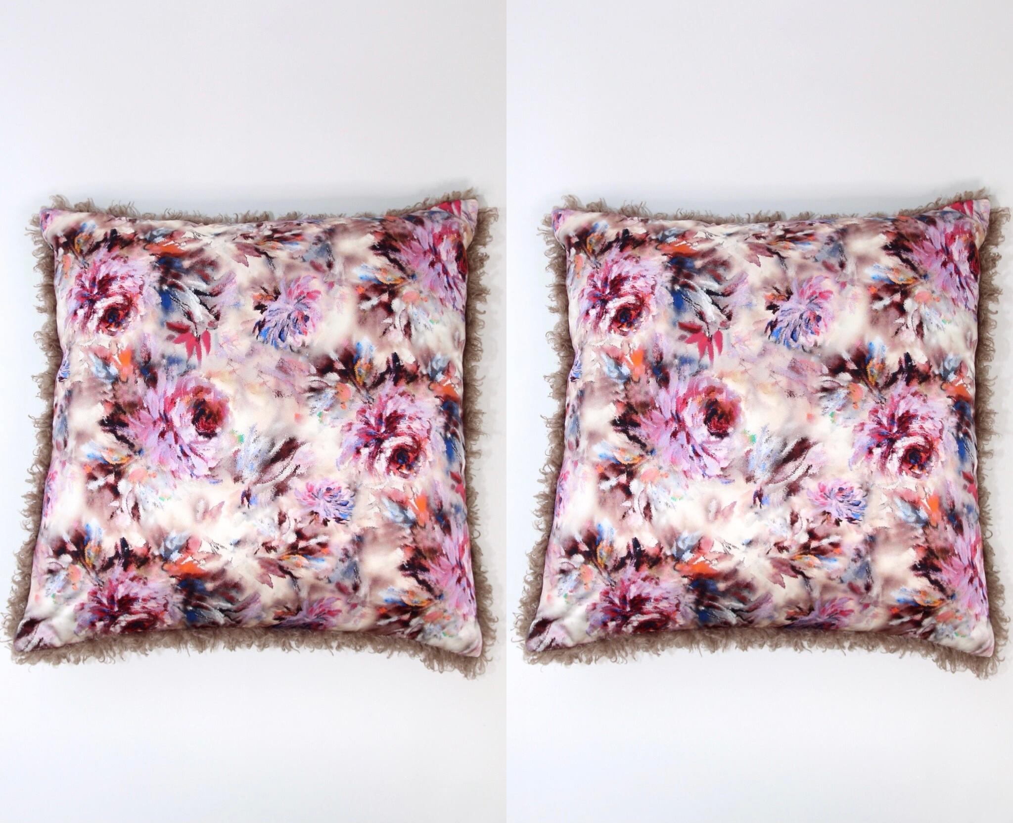 large purple pillows