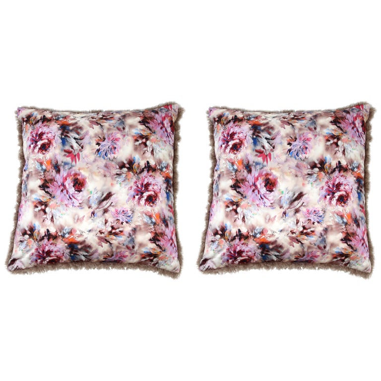 Pelush Mushroom Curly Faux Fur Throw Pillows Large Boucle' Pillow Set