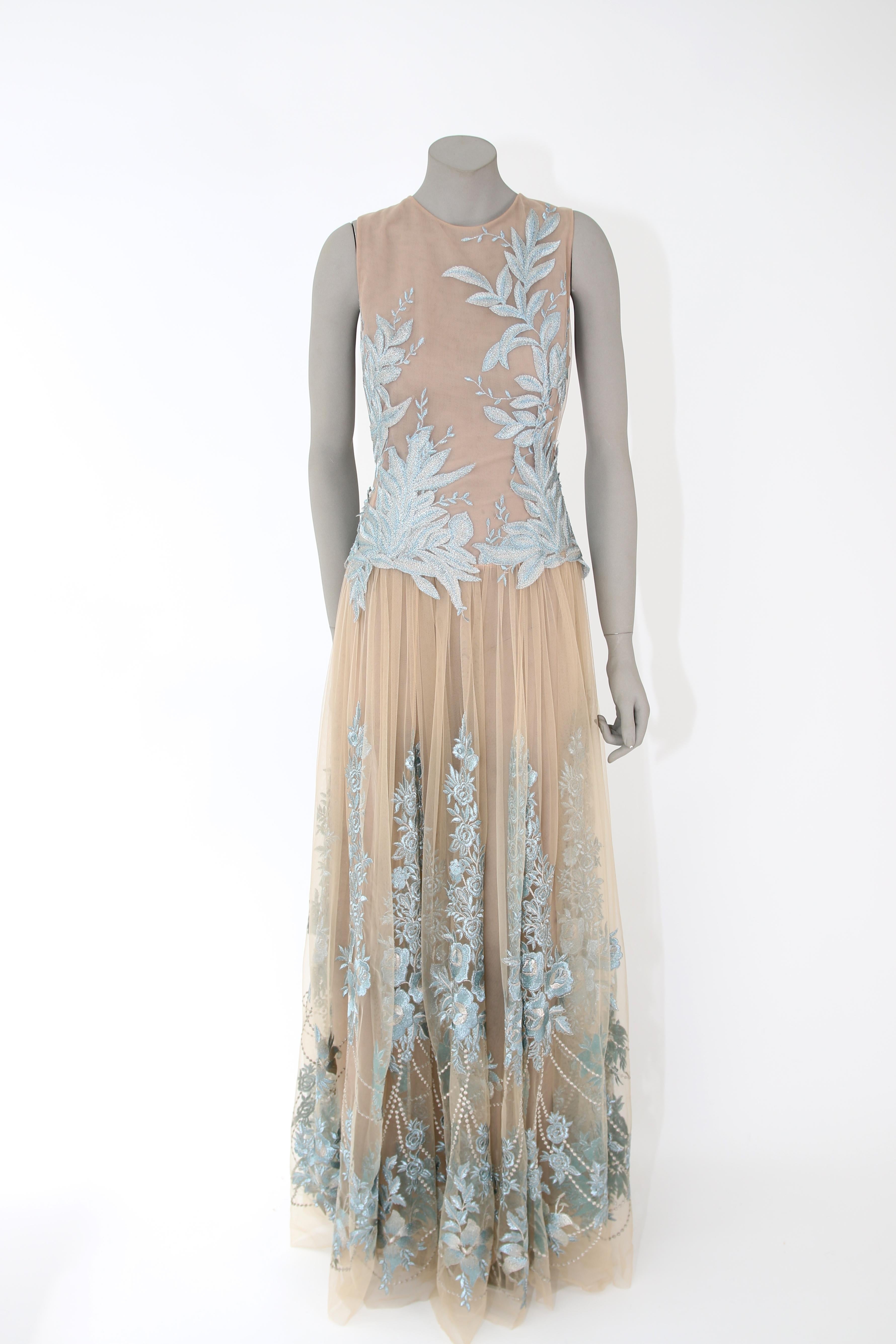 nude tulle dress
