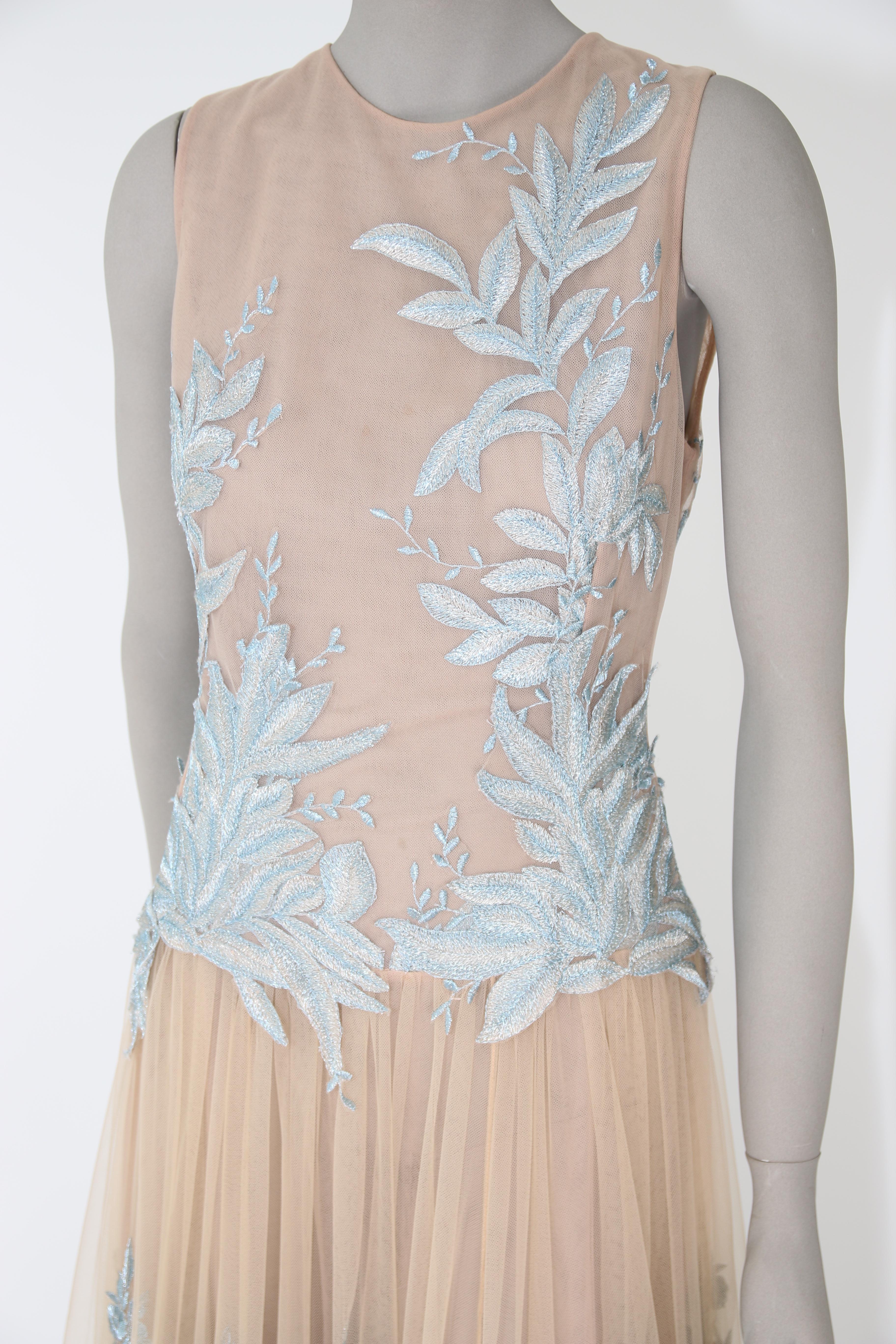 nude dress with flowers