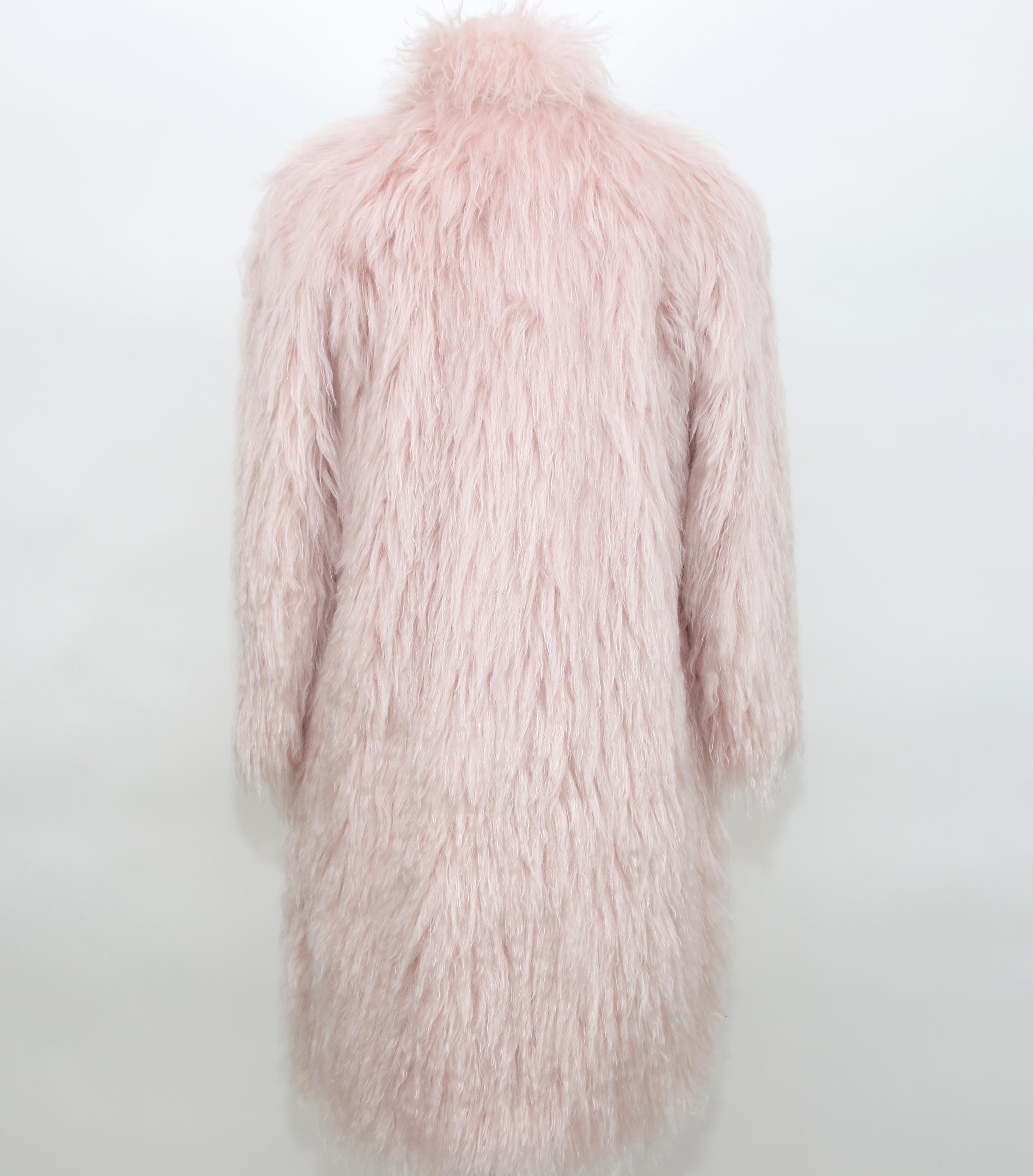 Pelush Pink Mohair Coat For Sale at 1stDibs