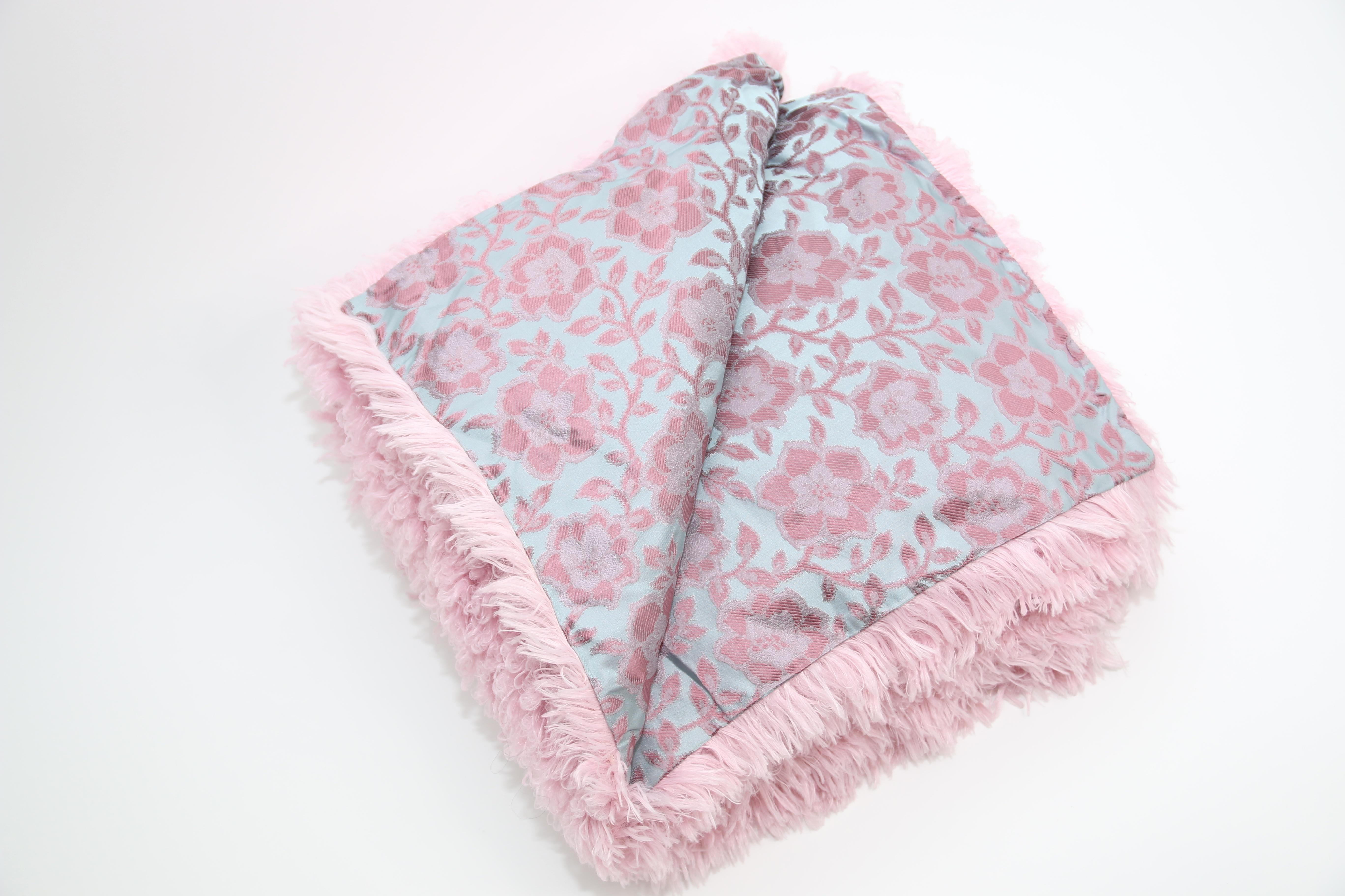 pink fur throw blanket