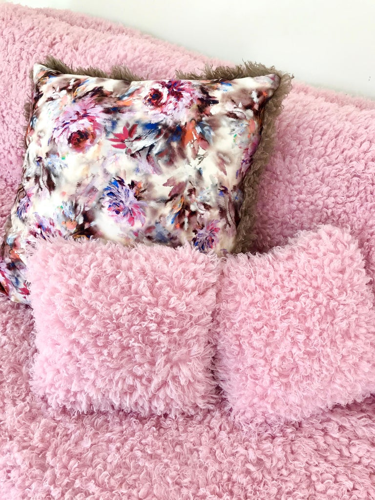 Pelush Pink poodle Faux Fur Throw Blanket For Sale at 1stDibs | pink