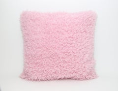 Pelush Pink Poodle Faux Fur Throw Pillows - Cotton Candy Large Pillow Set Pair