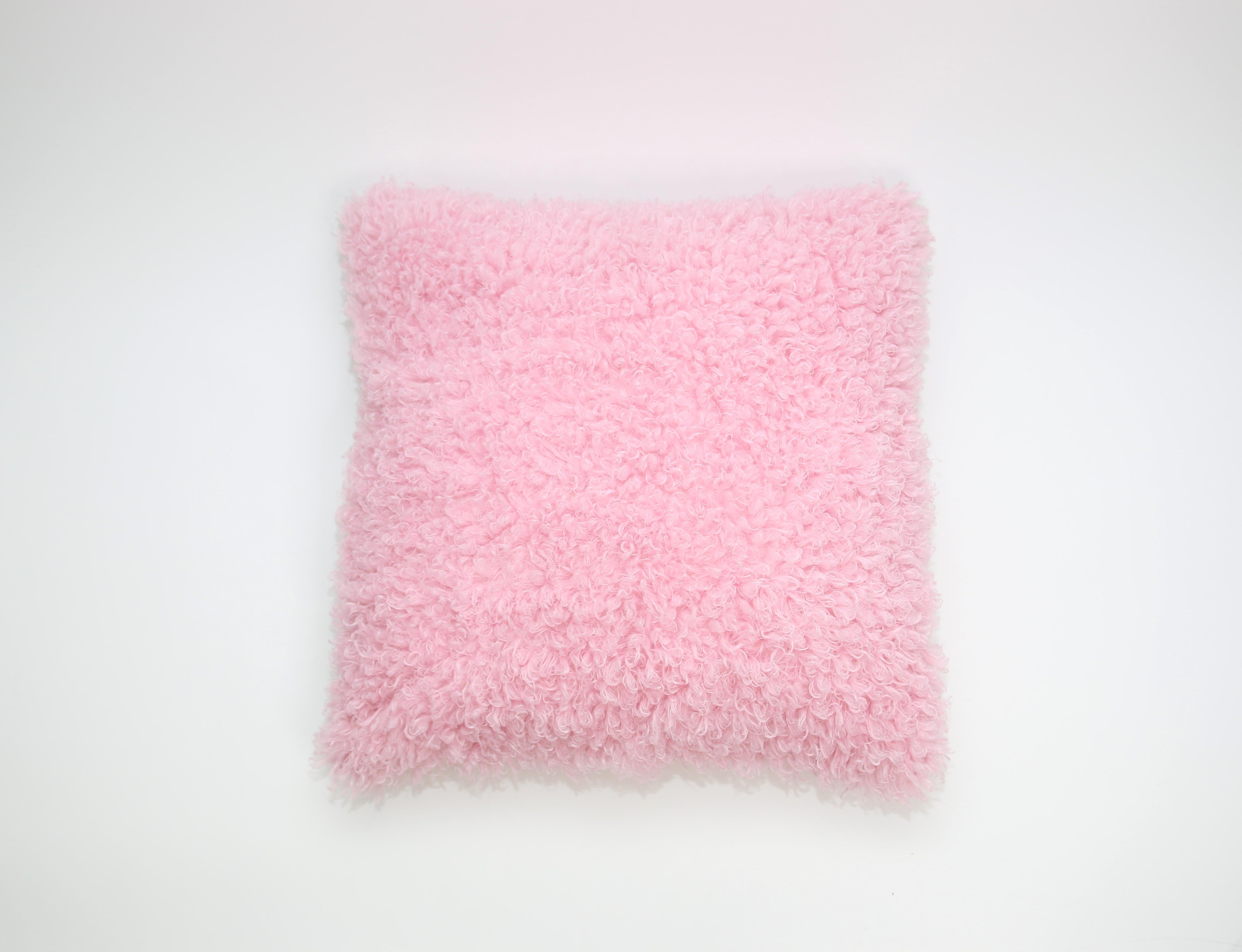 faux fur pillows pink