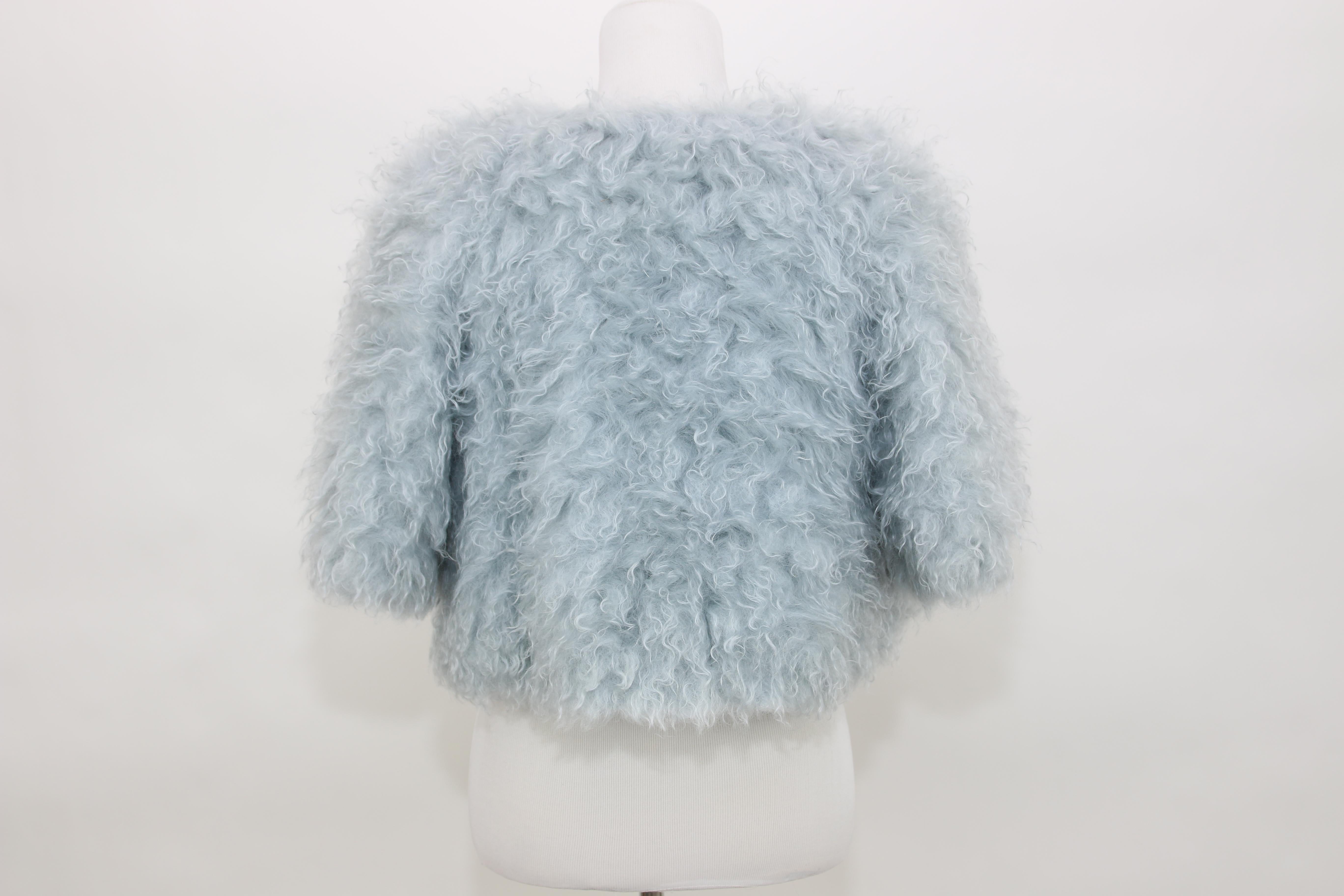 Gray Pelush Powder Blue Mohair Jacket - 1/XS 1/S 1/M For Sale