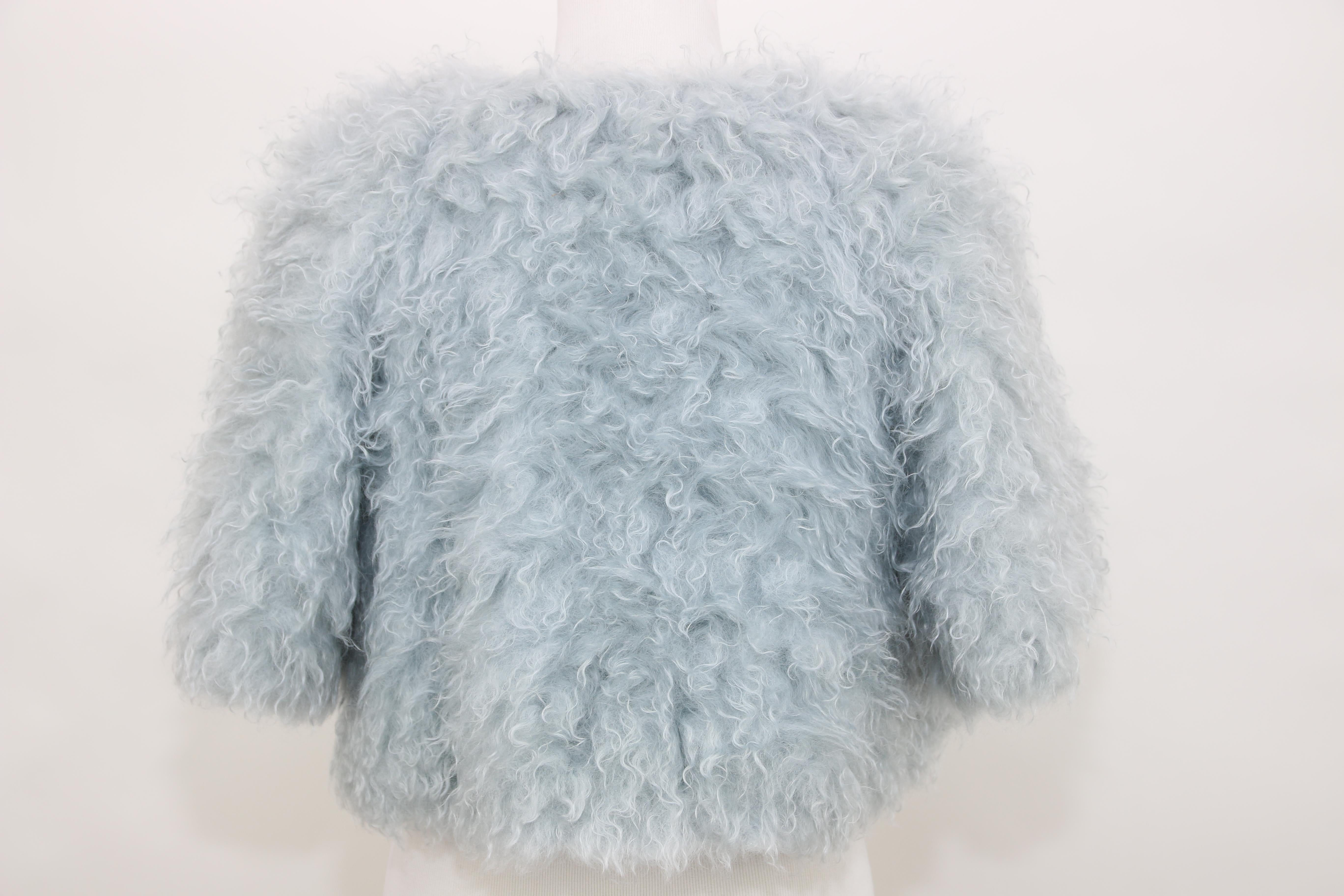 Pelush Powder Blue Mohair Jacket - 1/XS 1/S 1/M In New Condition For Sale In Greenwich, CT
