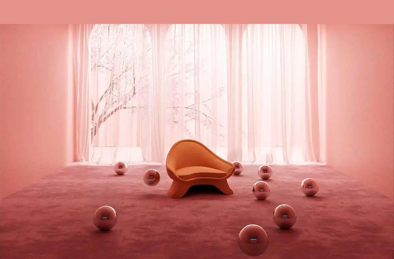 Portoghese Ritiro di meditazione Pema offerto in Velluto di Corallo in vendita