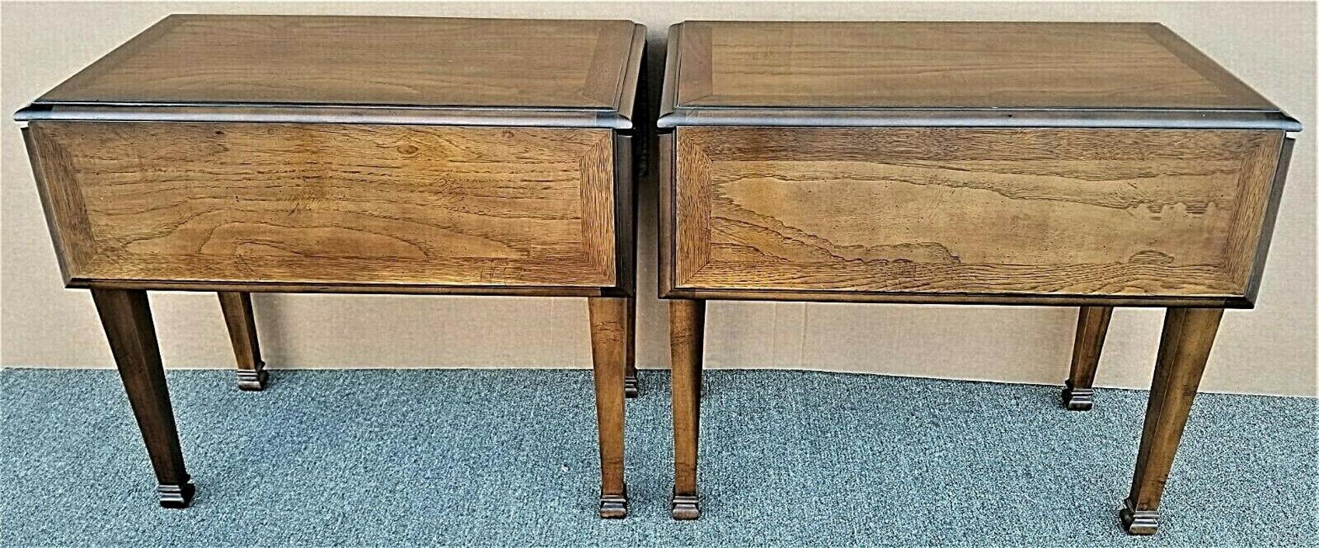 Late 20th Century Pembroke Drop-Leaf End Side Tables by Lane, Set of 2 For Sale