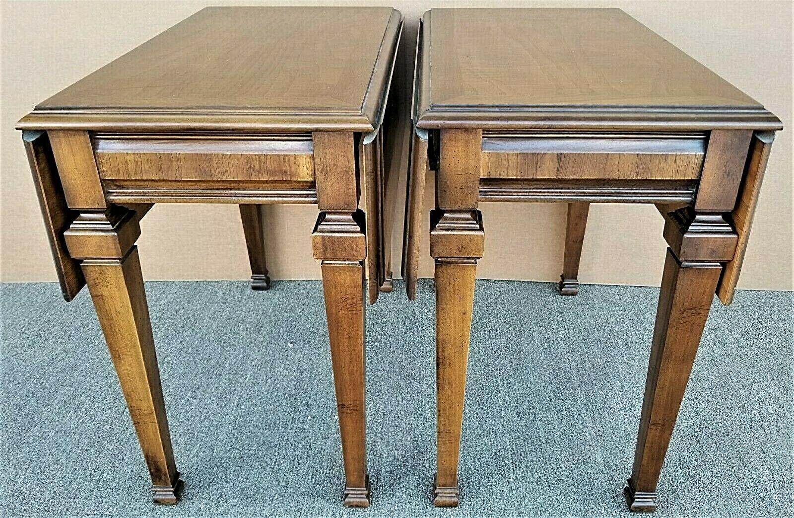 Wood Pembroke Drop-Leaf End Side Tables by Lane, Set of 2 For Sale