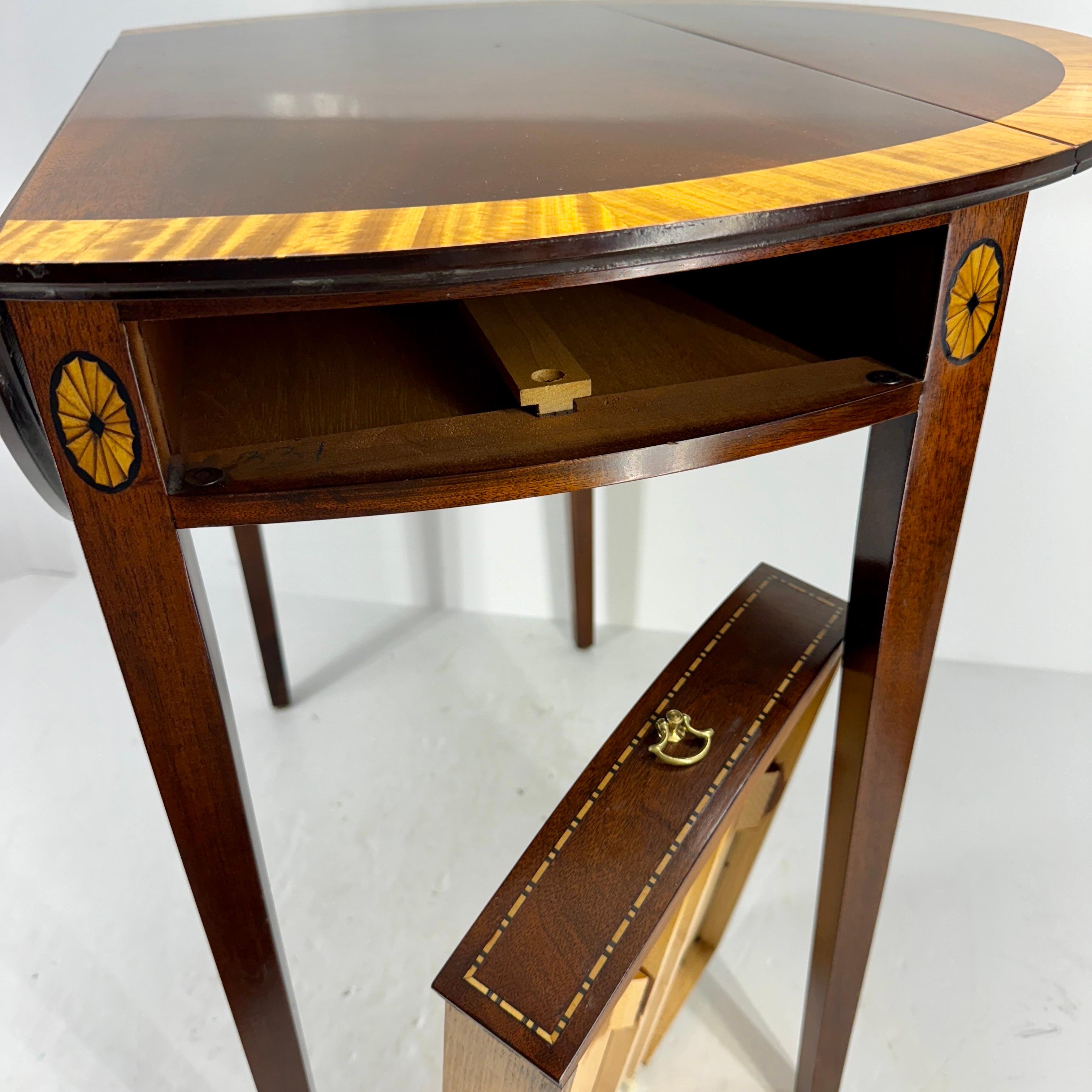 Pembroke Drop Leaf Mahogany Satinwood Side Table 3