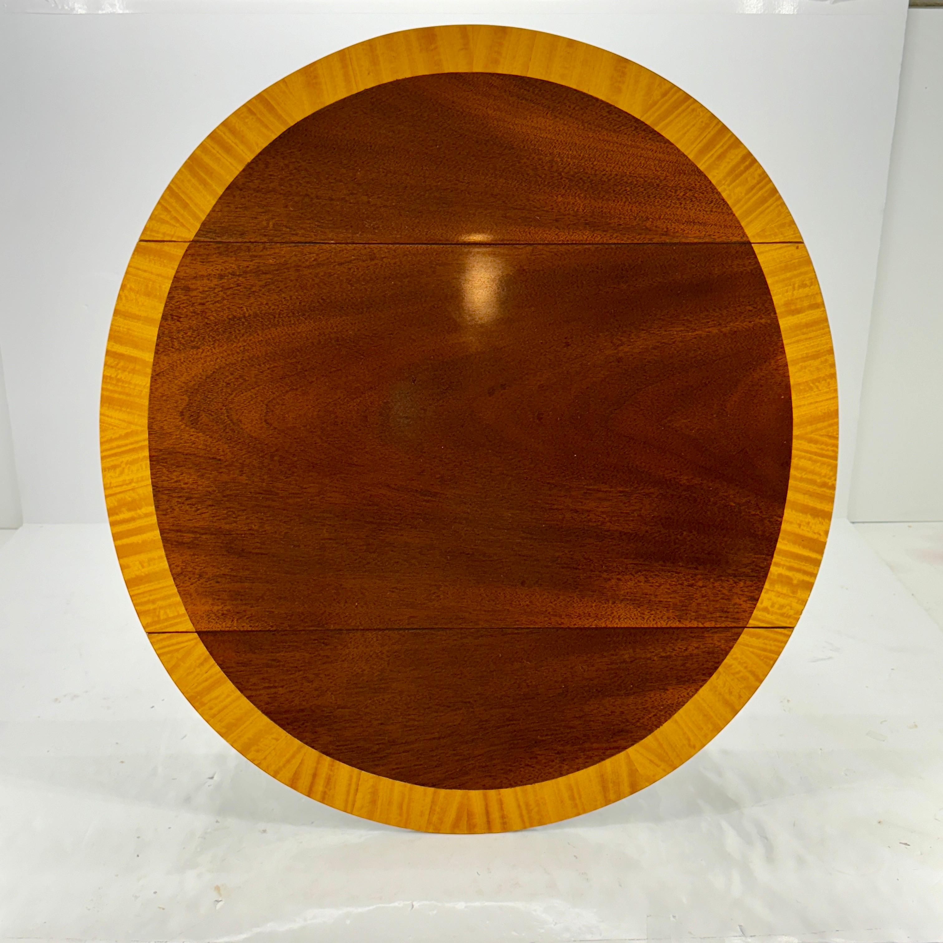 Pembroke Drop Leaf Mahogany Satinwood Side Table For Sale 10