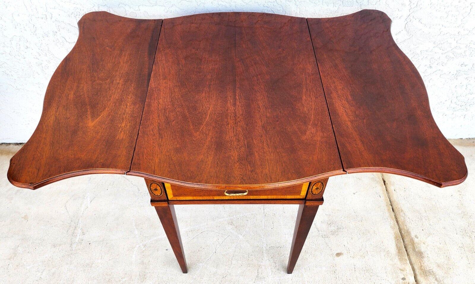 For FULL item description click on CONTINUE READING at the bottom of this page.

Offering One Of Our Recent Palm Beach Estate Fine Furniture Acquisitions Of A 
Pembroke Drop Leaf Side Table Federal Style Mahogany Inlaid by
