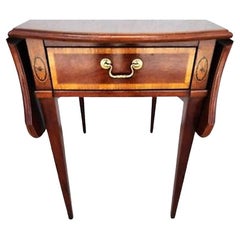 Pembroke Side Table Drop Leaf Federal Style Mahogany Inlaid by Thomasville