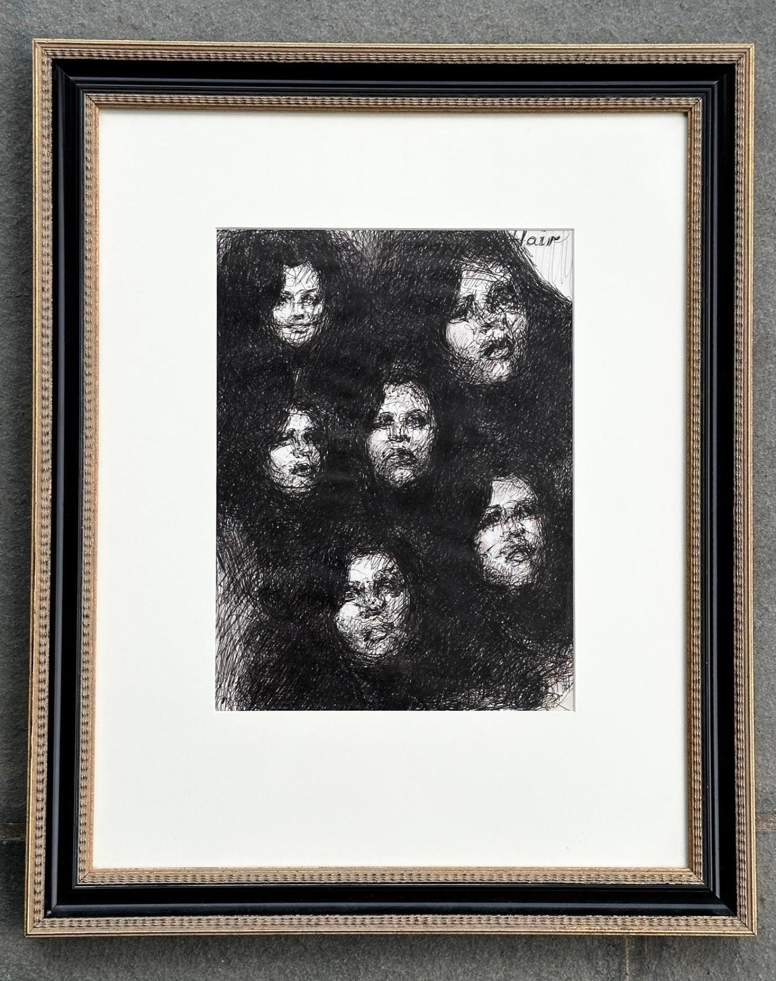 Pen and ink signed drawing by Malcomb Mckesson entitled 
