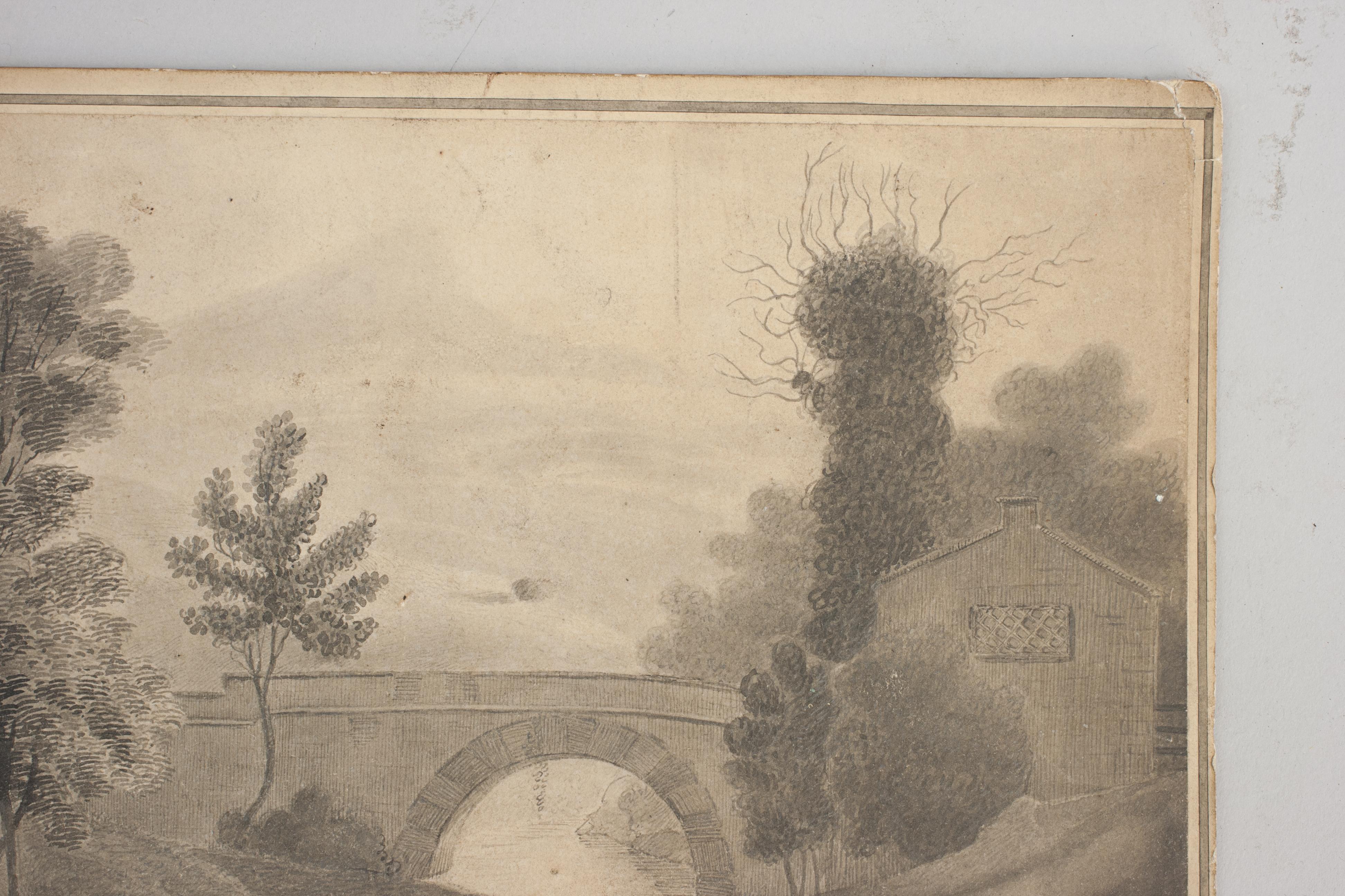 Scène de pêche au stylo et à l'encre Bon état - En vente à Oxfordshire, GB