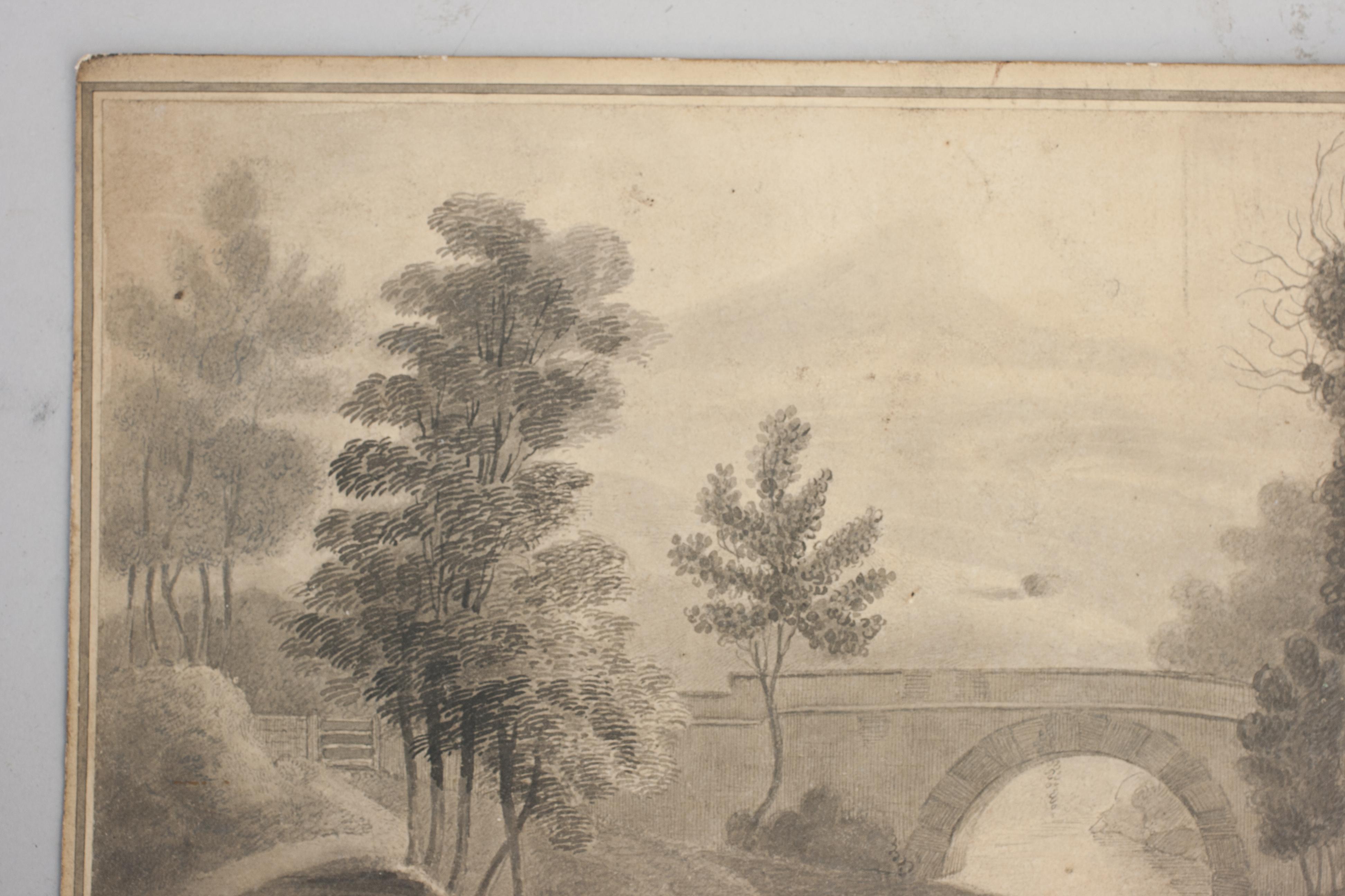 Scène de pêche au stylo et à l'encre en vente 1