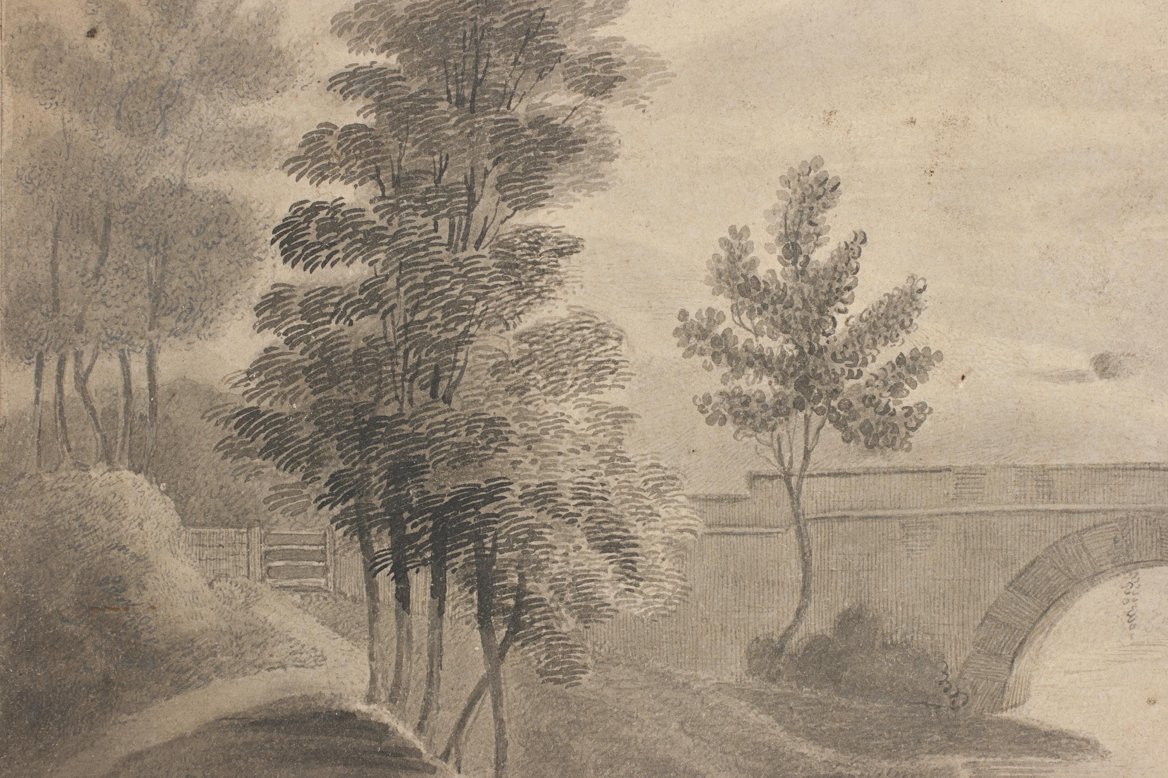 Scène de pêche au stylo et à l'encre en vente 3