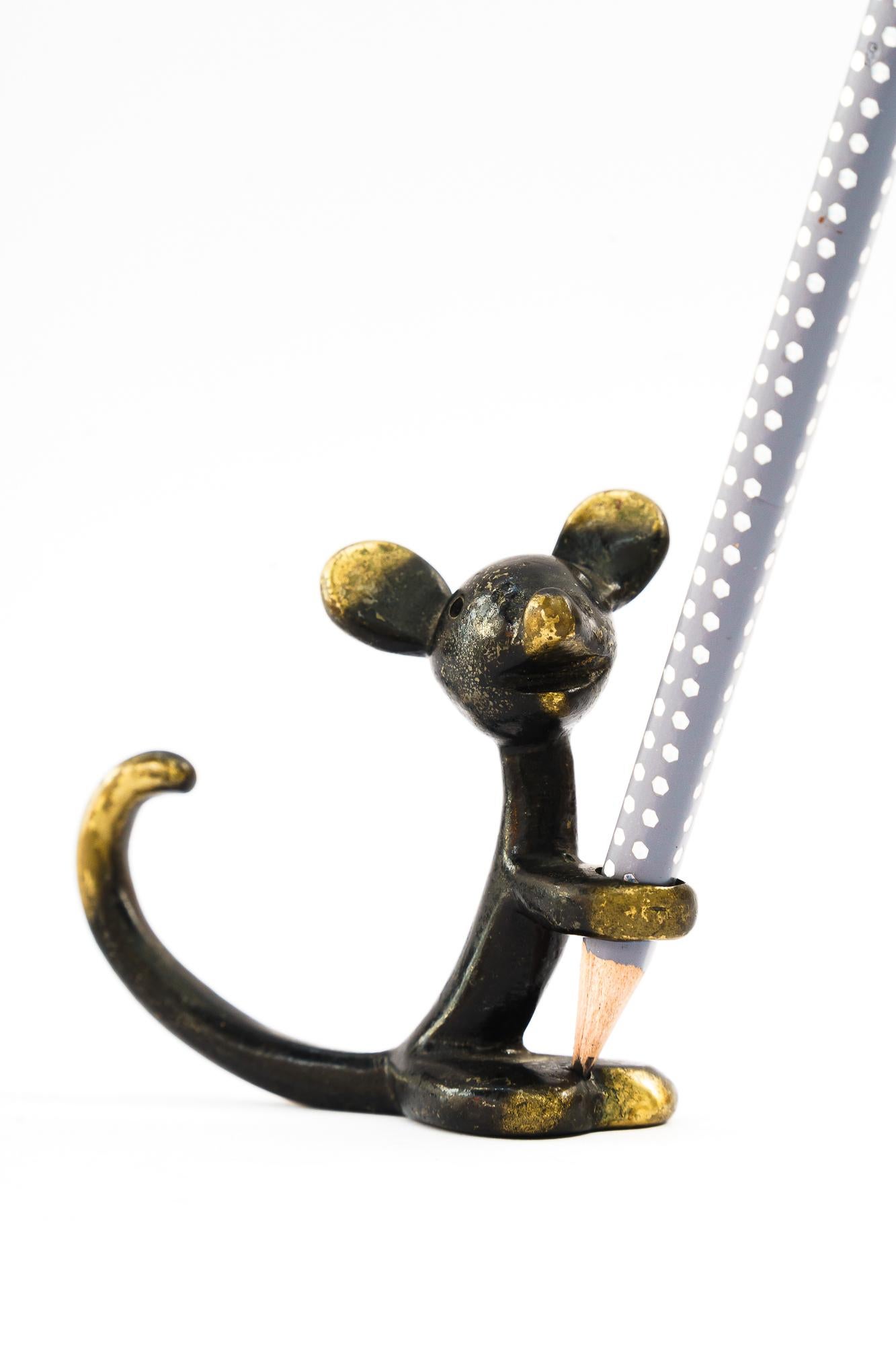 Austrian Pen holder by walter bosse shows a mouse around 1950s For Sale