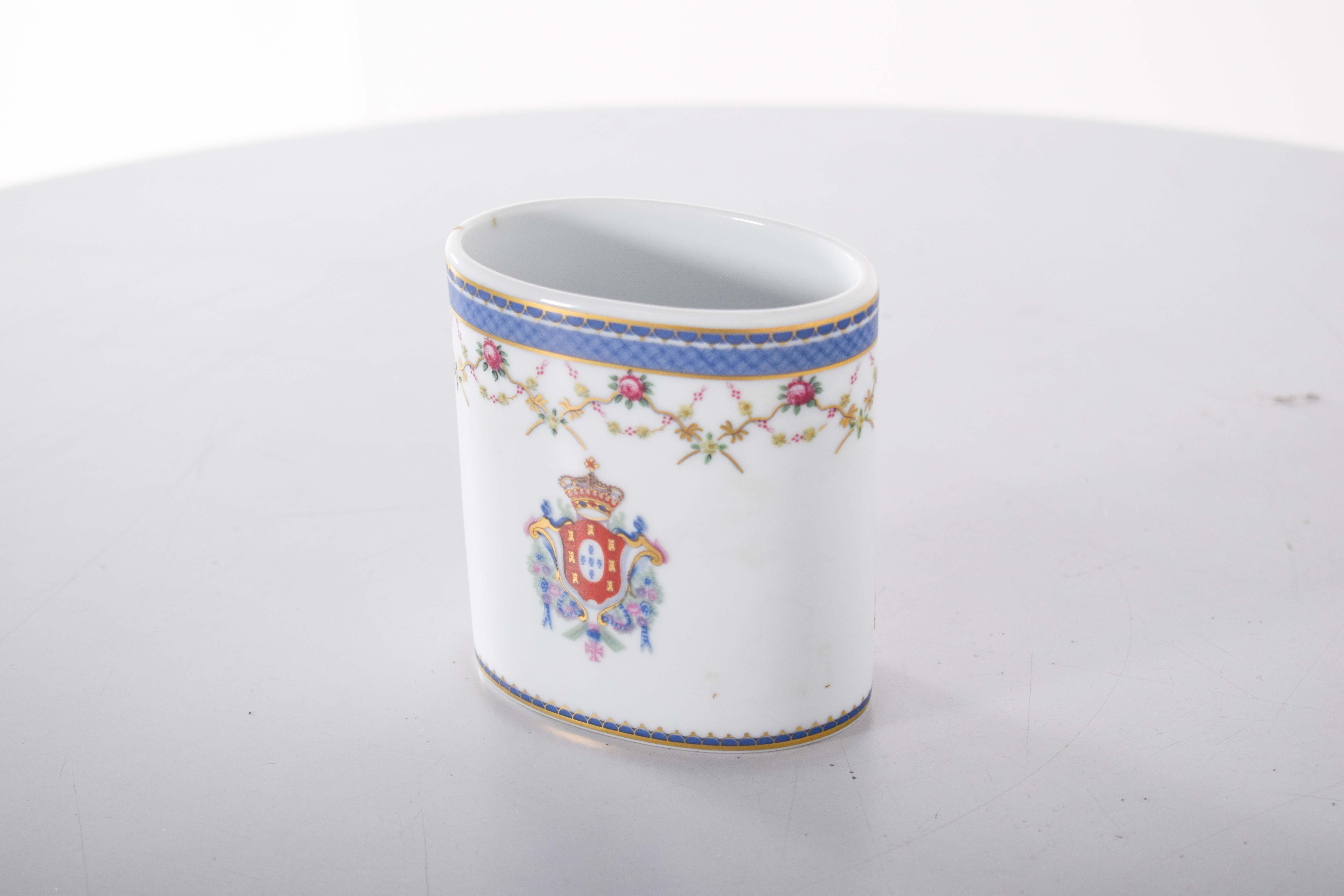 Portuguese Pen Holder in Aveiro Porcelain, Portugal For Sale