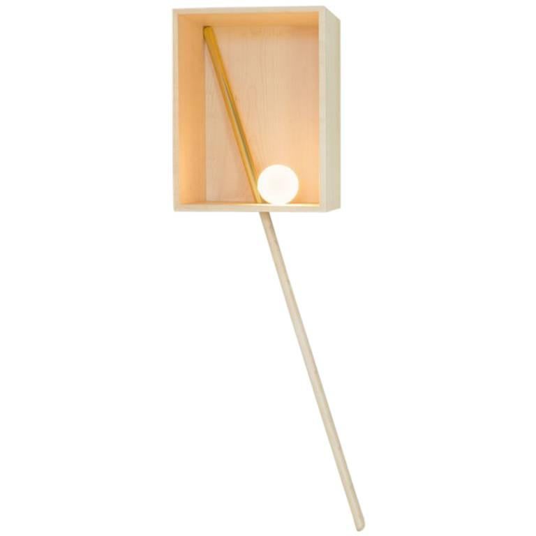 Pénates 1, Wall Light, Decoratif Object, Wood, Gold For Sale