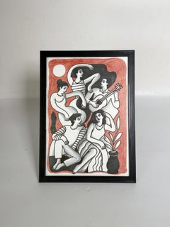 Pencil and Felt-Tip Drawing, France, 1990s