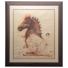 Pencil and Watercolor of a Horse by Ernesto Capdevila