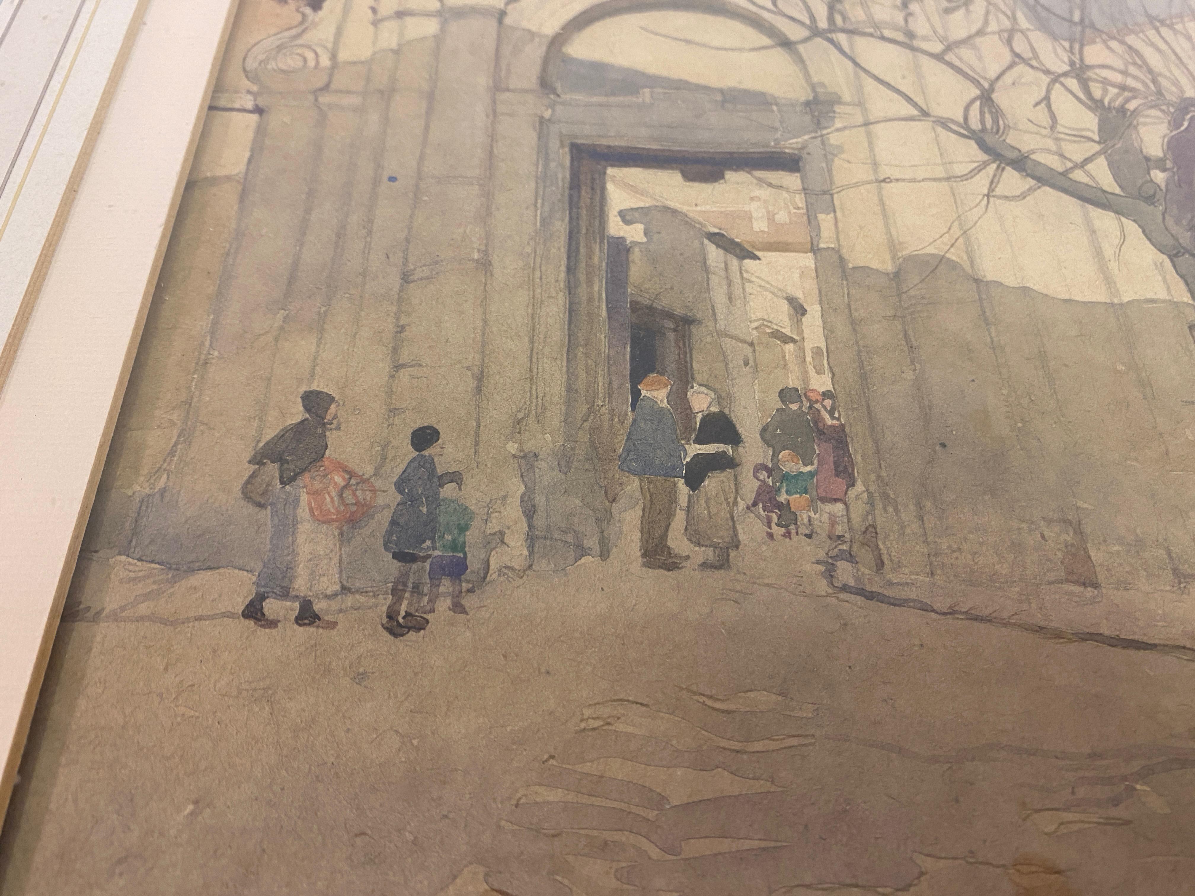 20th Century Pencil and Watercolour by Averil Burleigh For Sale
