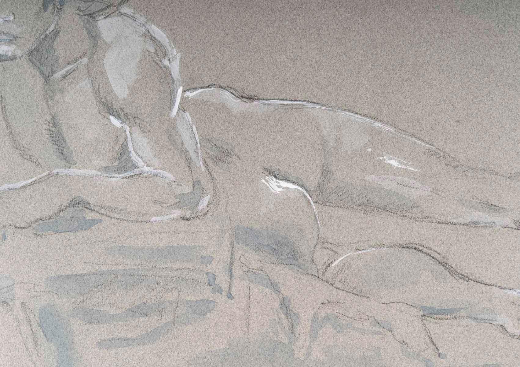 Disegno a matita e acquerello su carta di un uomo sdraiato, XX secolo.

Disegno a matita e acquerello del XX secolo di un uomo sdraiato.
H. 29.5cm, L. 41.5cm, P. 0.2cm