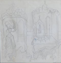 Cundo Bermudez Pencil Drawing, Cuban American Master