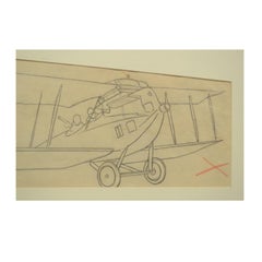 Pencil Drawing Depicting a Brandenburg C I Aircraft WWI by Riccardo Cavigioli