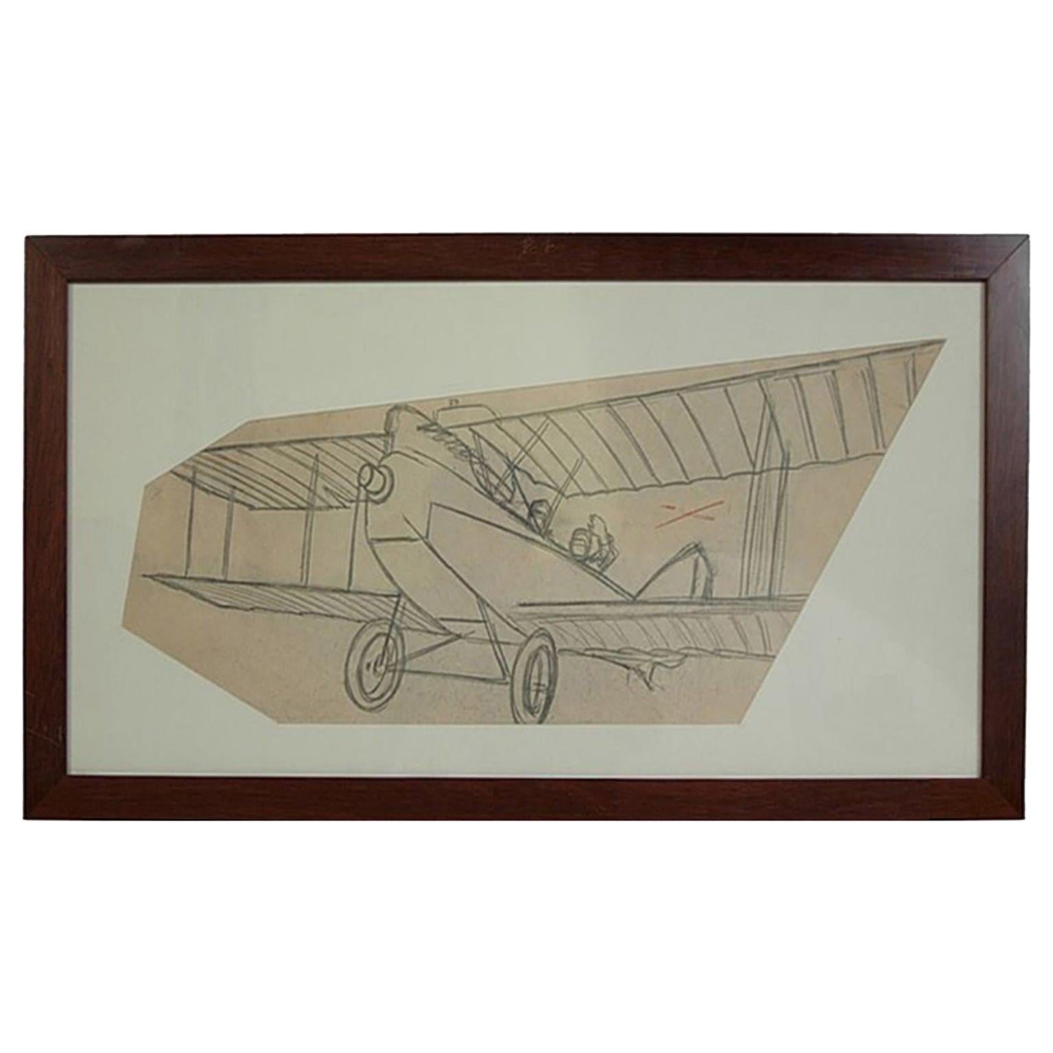 Pencil Drawing Depicting a Brandenburg C I WWI Aircraft by Riccardo Cavigioli