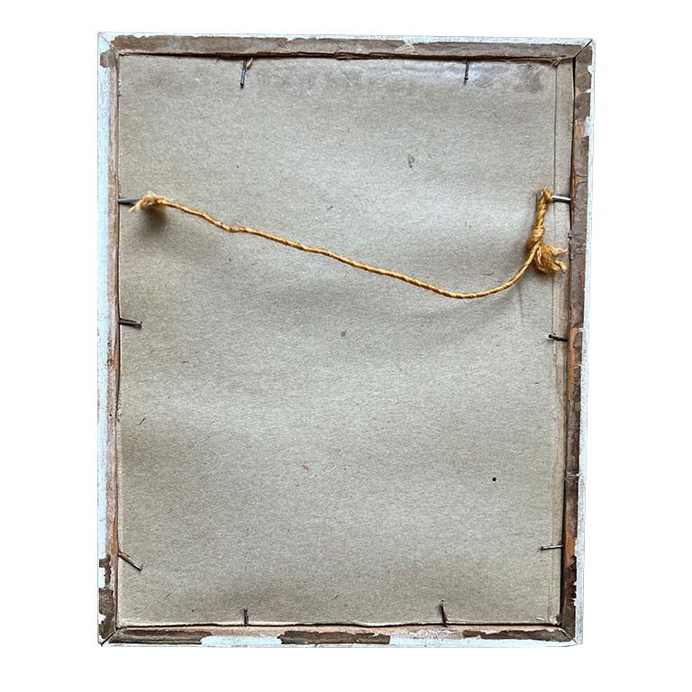 Milieu du XXe siècle Dessin au crayon d'un chien de collier sur papier et encadré dans un cadre en bois signé - 1940 en vente