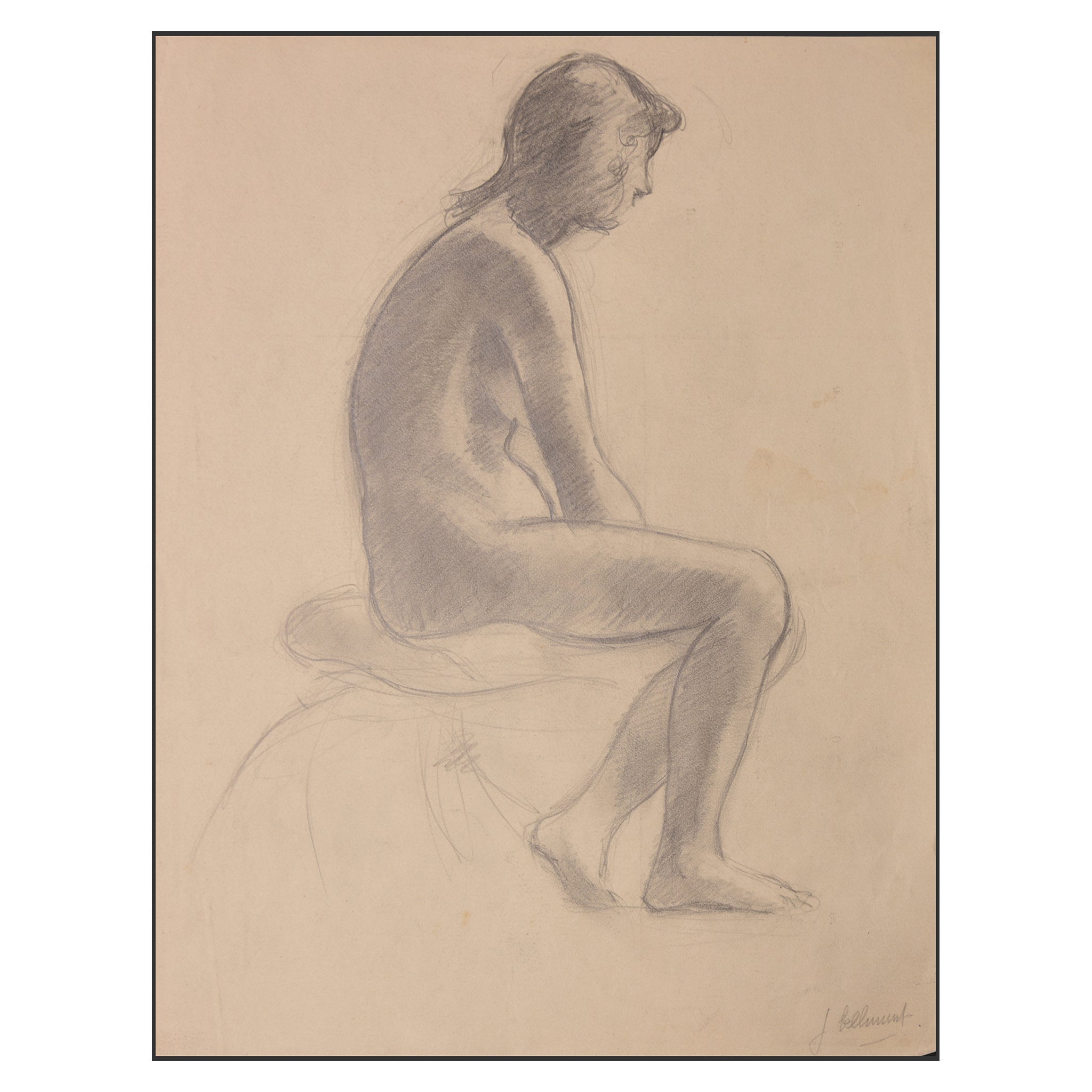 Pencil Drawing of a Female Nude