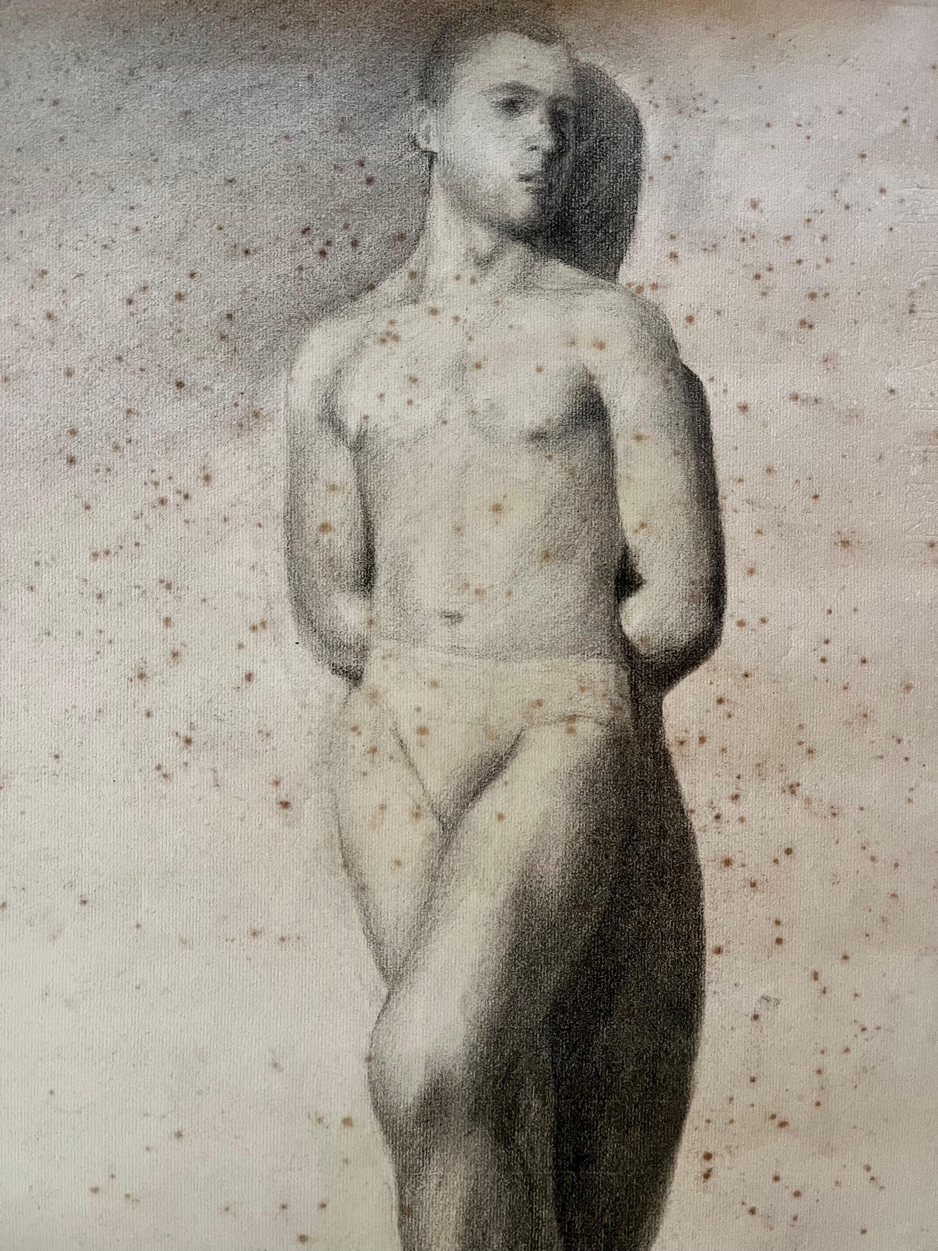 Bleistiftzeichnung einer sportlichen männlichen Figur 
um 1930

