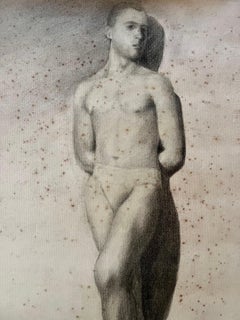 Pencil Drawing of Athletic Male Figure, circa 1930