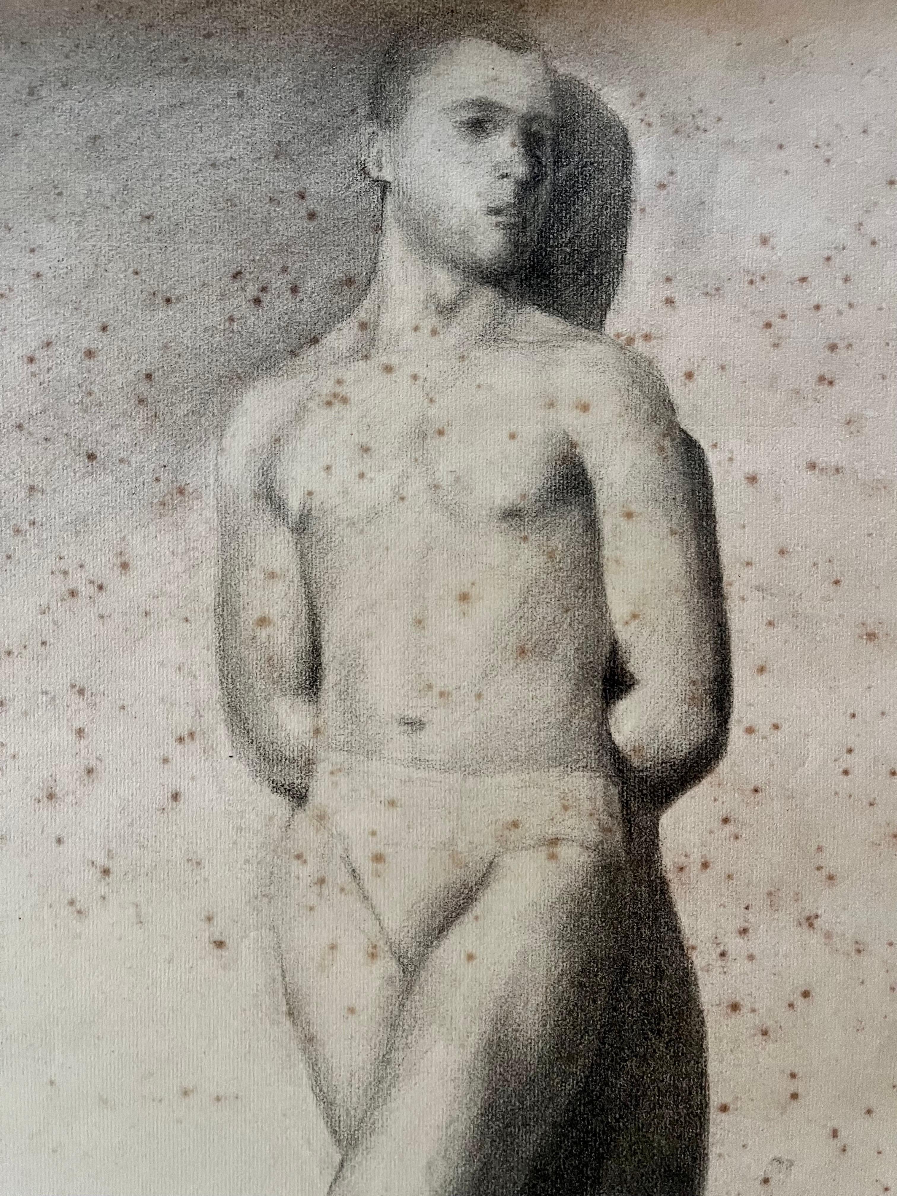 Bleistiftzeichnung einer sportlichen männlichen Figur, um 1930 (Moderne) im Angebot