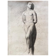 Bleistiftzeichnung einer sportlichen männlichen Figur, um 1930