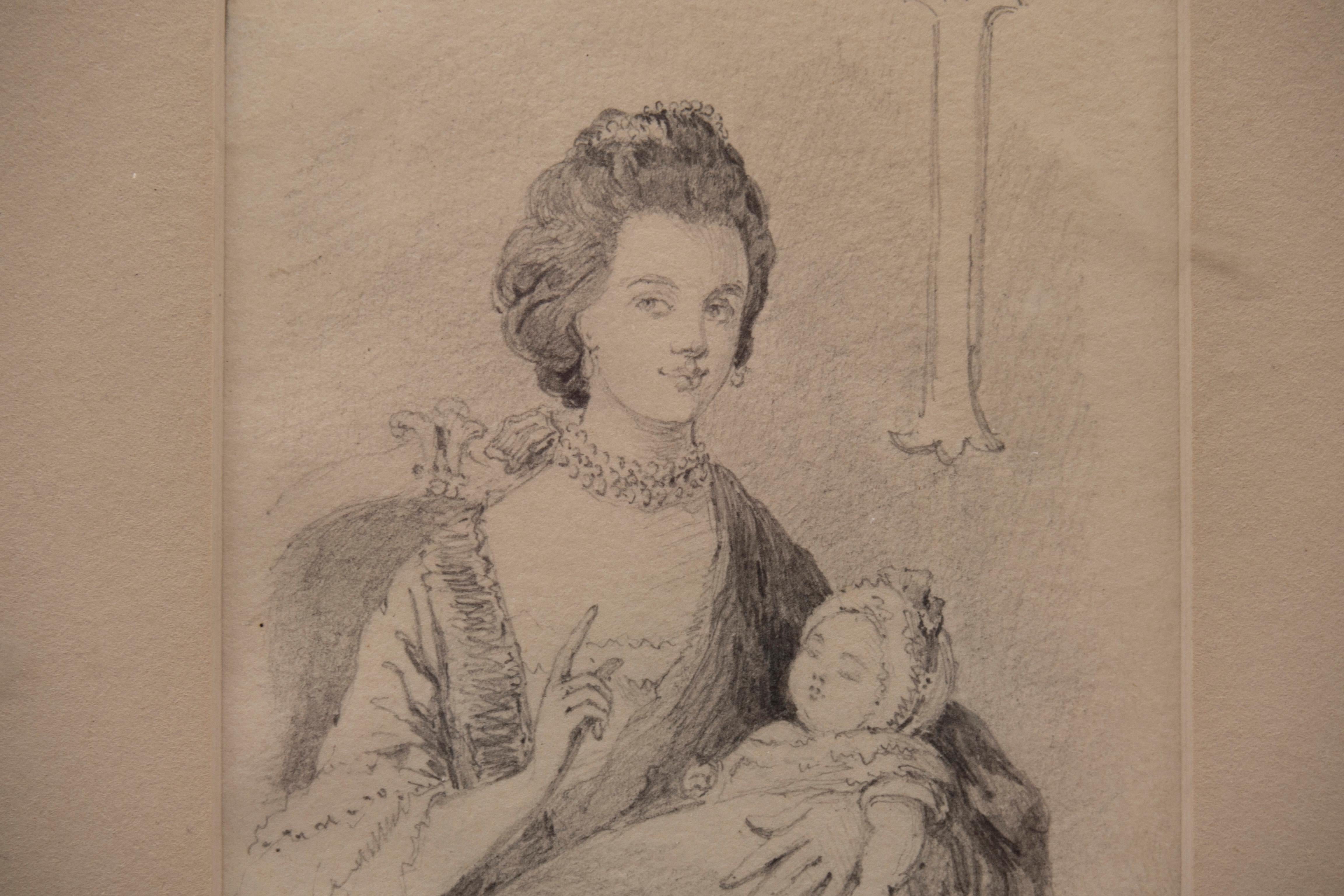 Mid-19th Century Pencil Drawing Of George IV By William M. Thackeray From The Hearst Collection